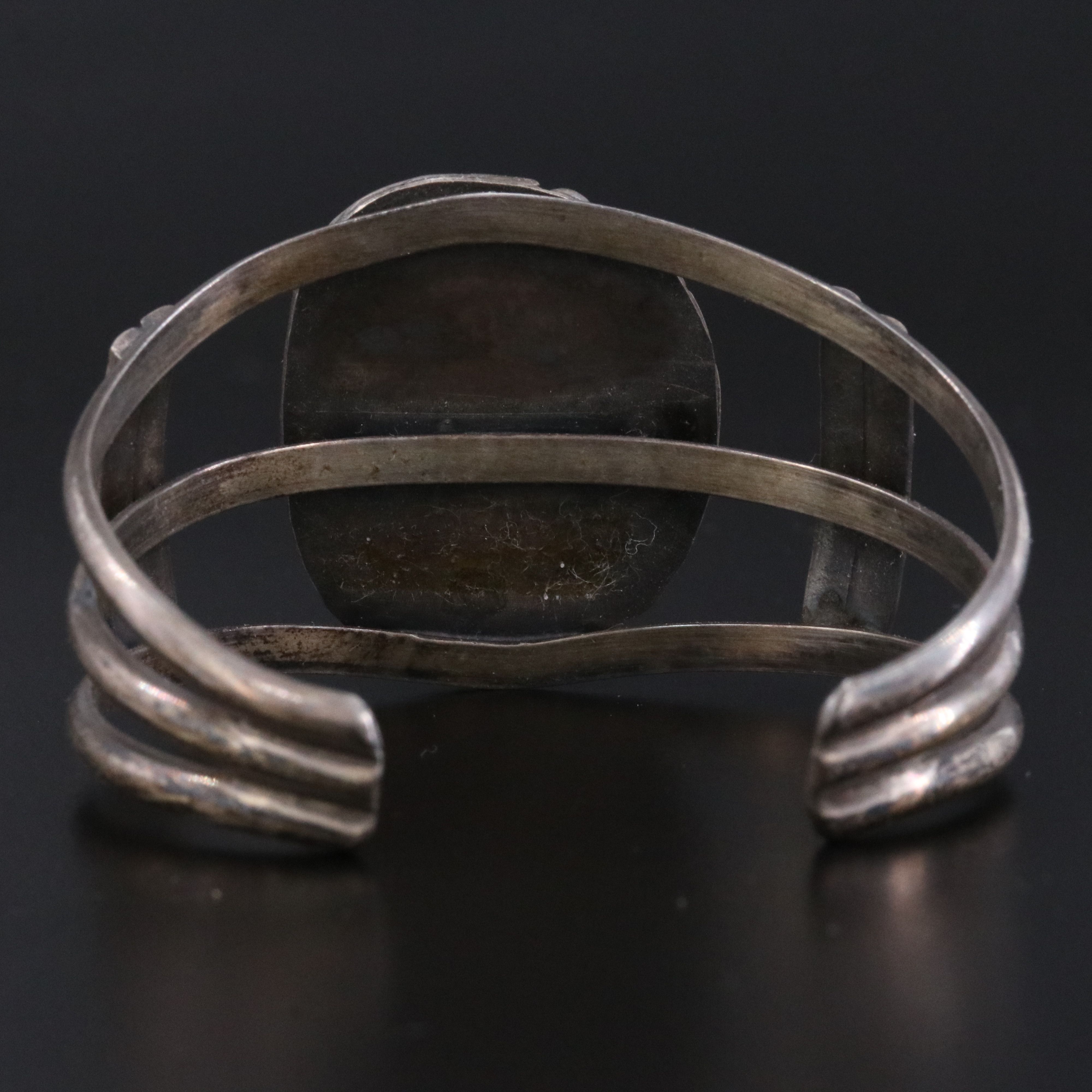 Southwestern Sterling Coral Cuff Bracelet