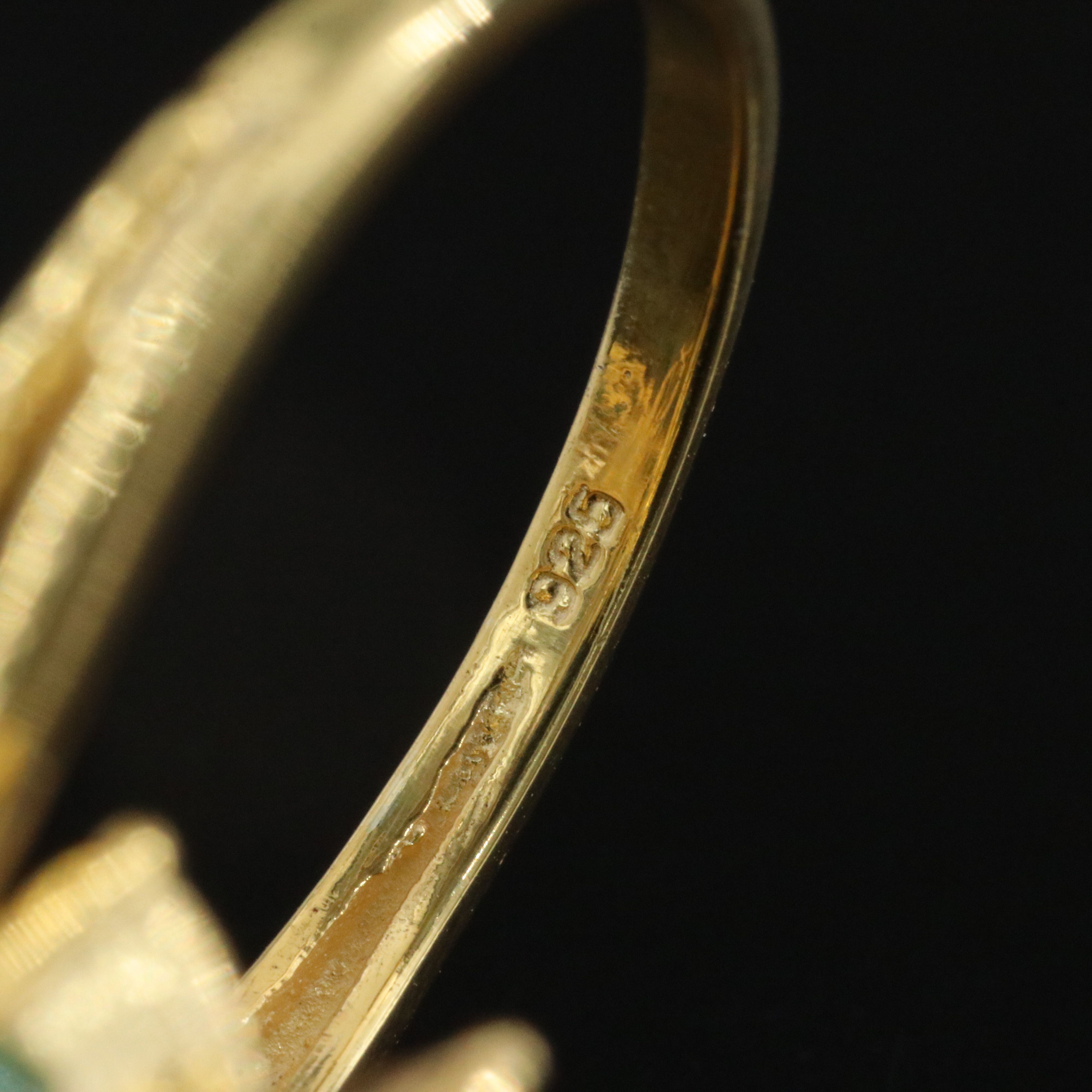 Sterling Emerald and Ruby Floral Bypass Ring