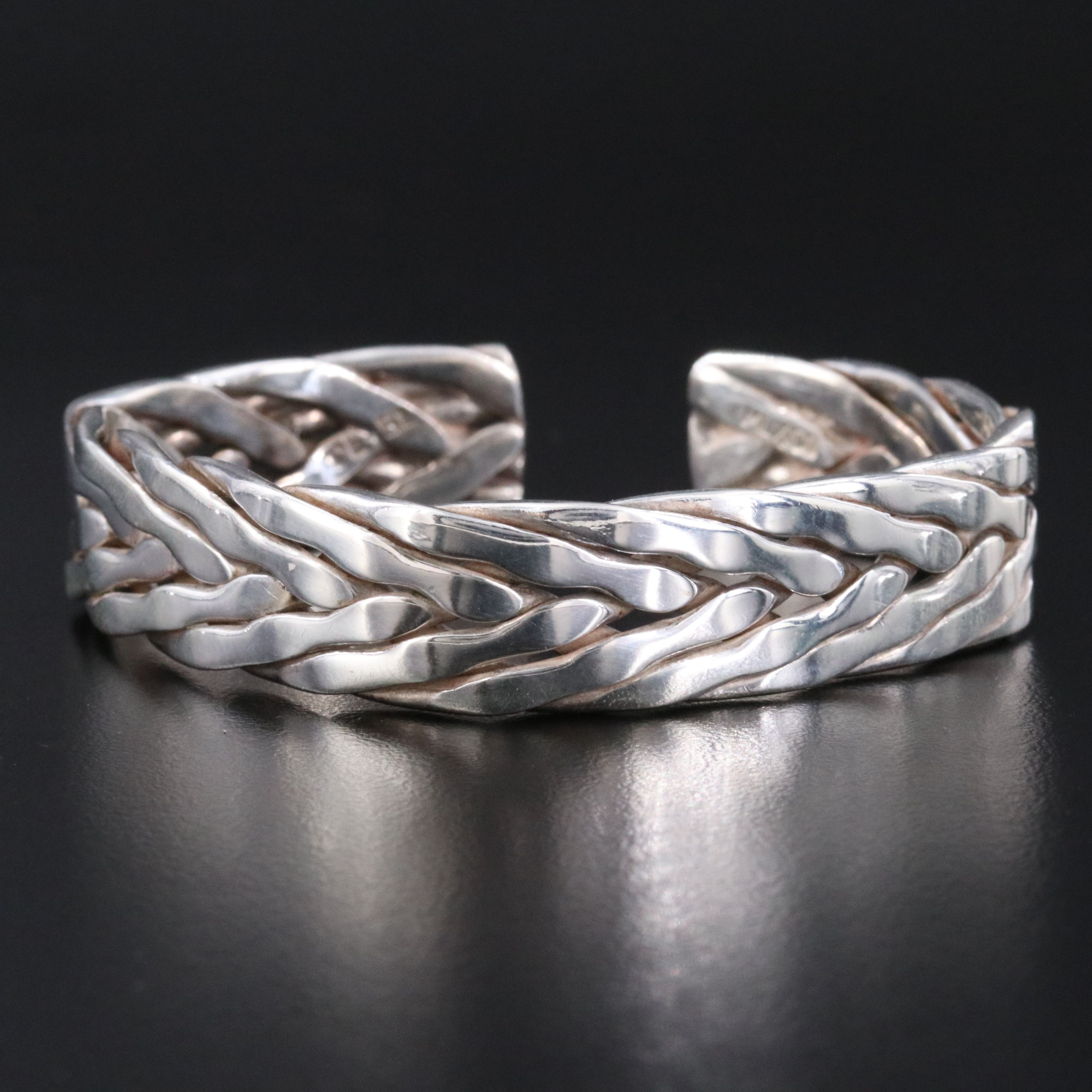 Mexican Sterling Braided Cuff