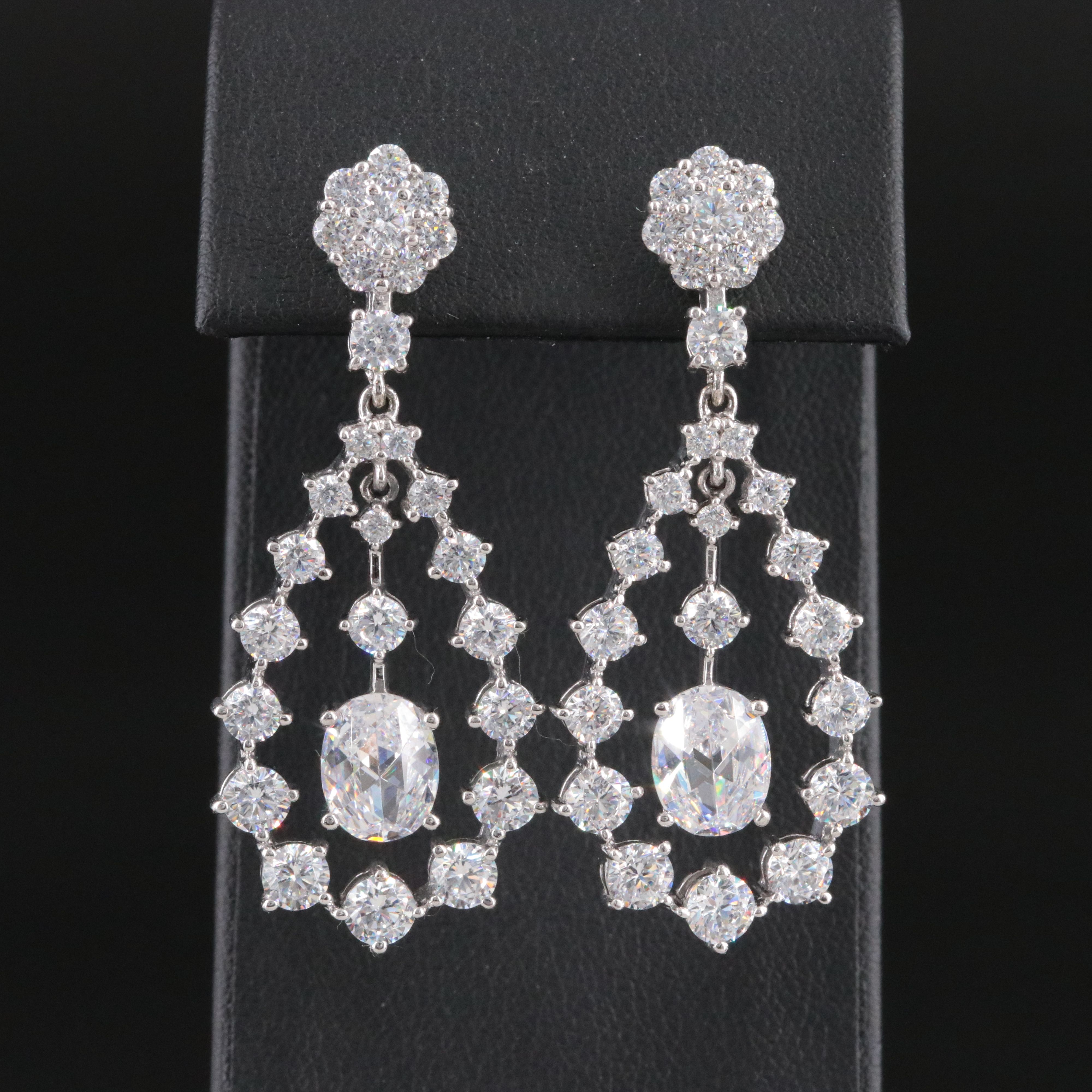 Sterling CZ Pendant Earrings