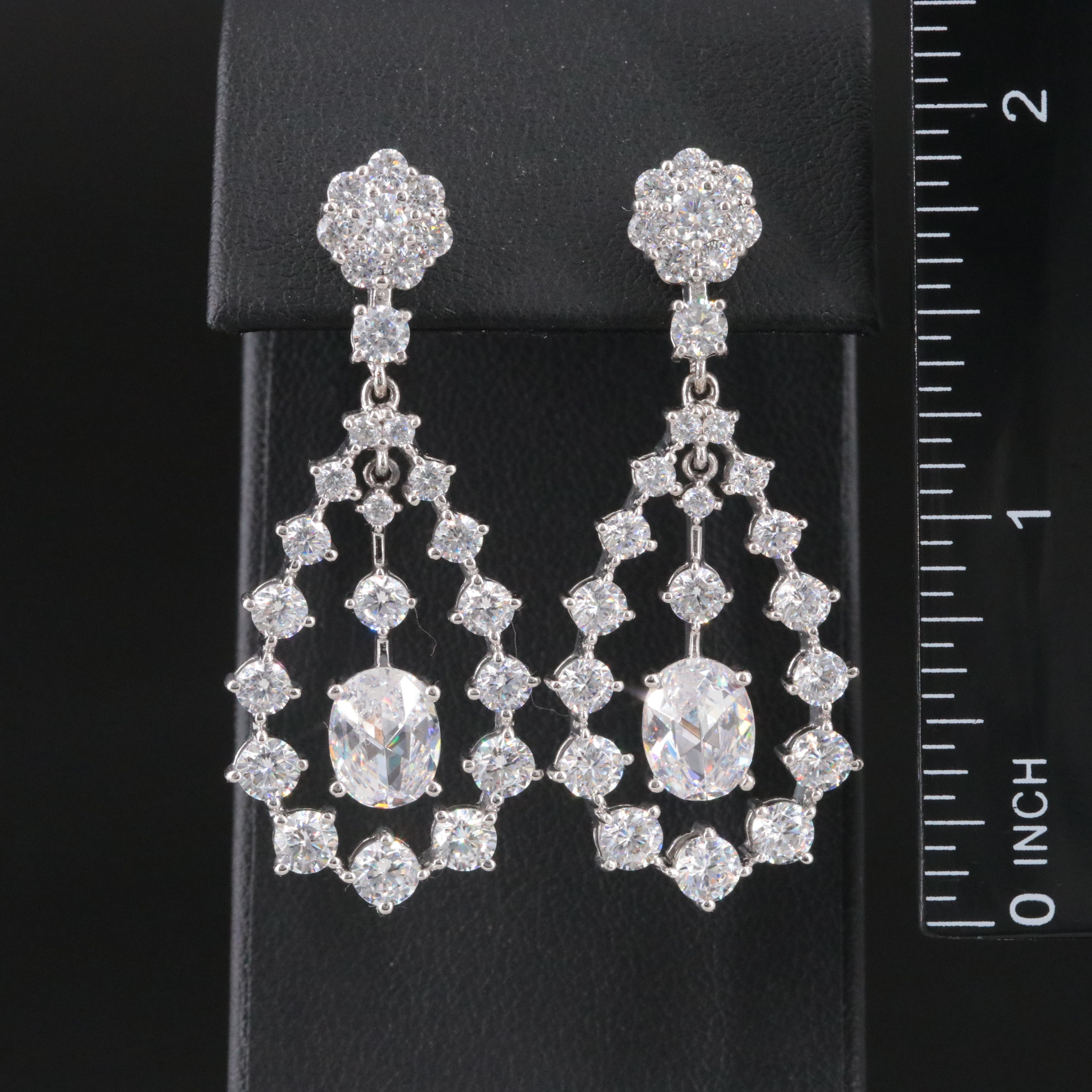 Sterling CZ Pendant Earrings