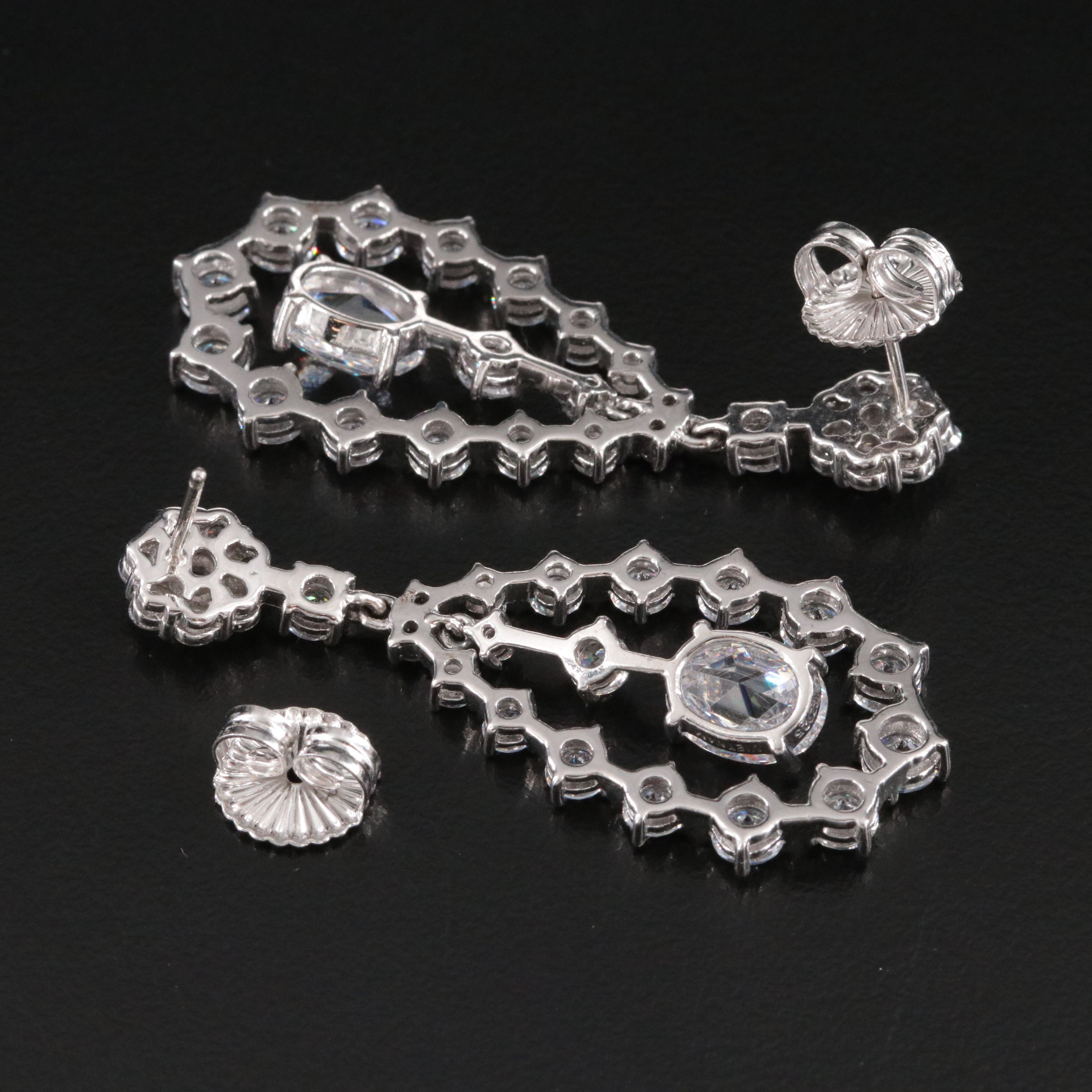 Sterling CZ Pendant Earrings