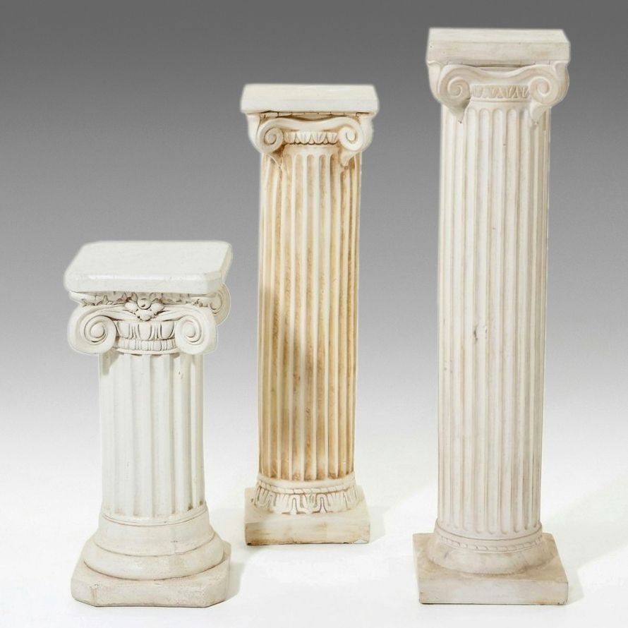 Set of Three Ionic Order Graduated Pedestals, Late 20th Century