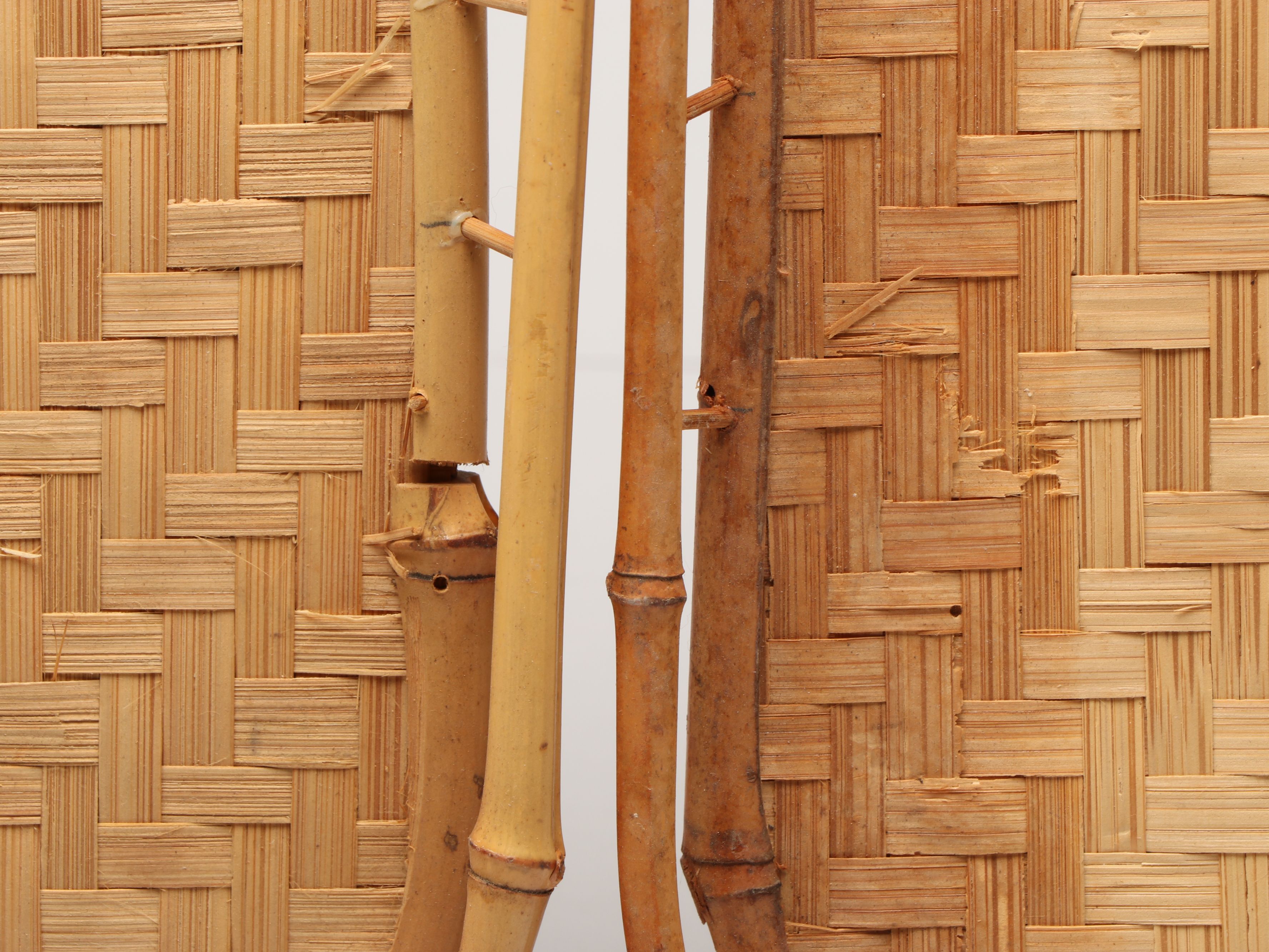 Handwoven Rectangular Bamboo and Natural Material Serving Trays