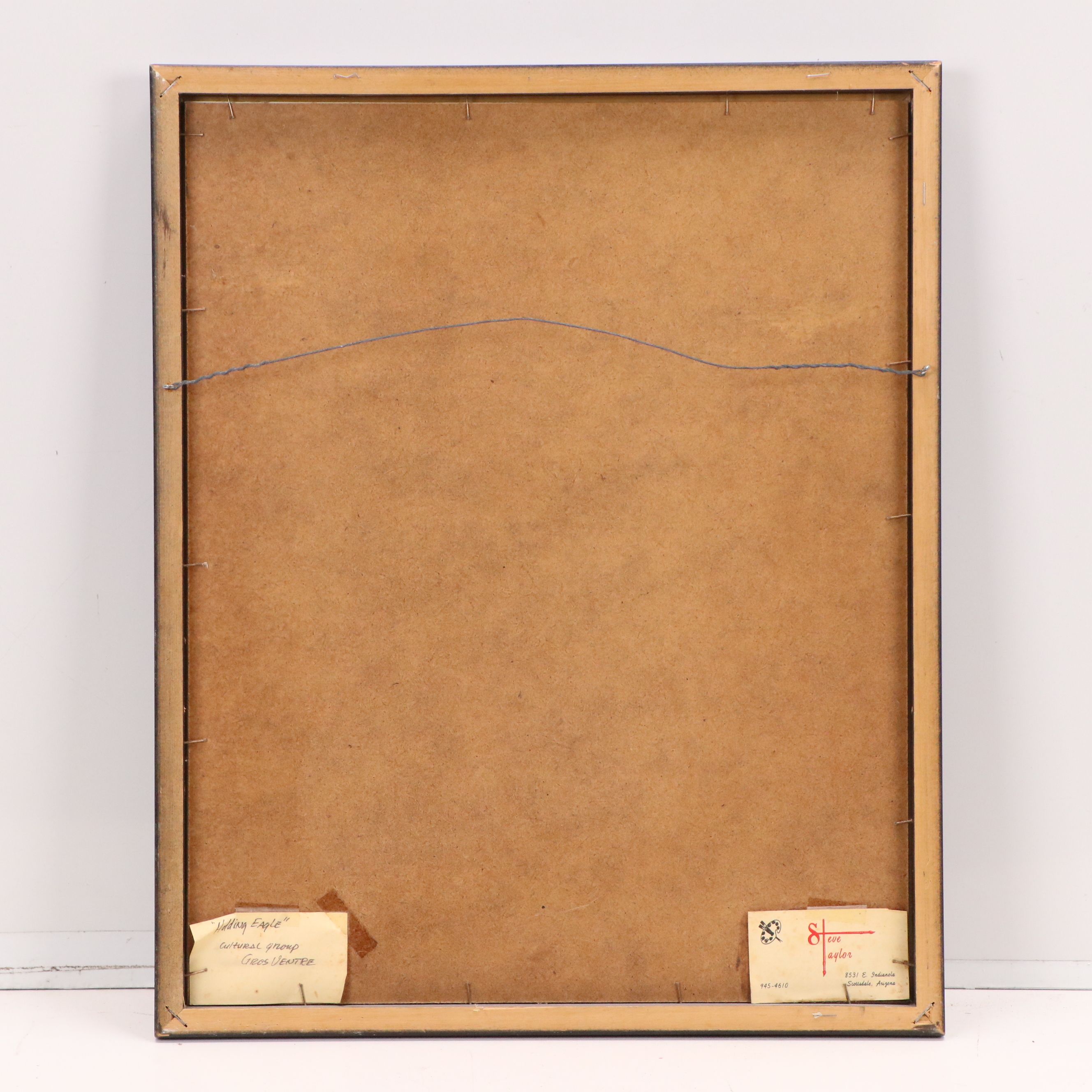 Steve Taylor Charcoal Drawing "Holding Eagle: Cultural Group Gros Ventre," 1976