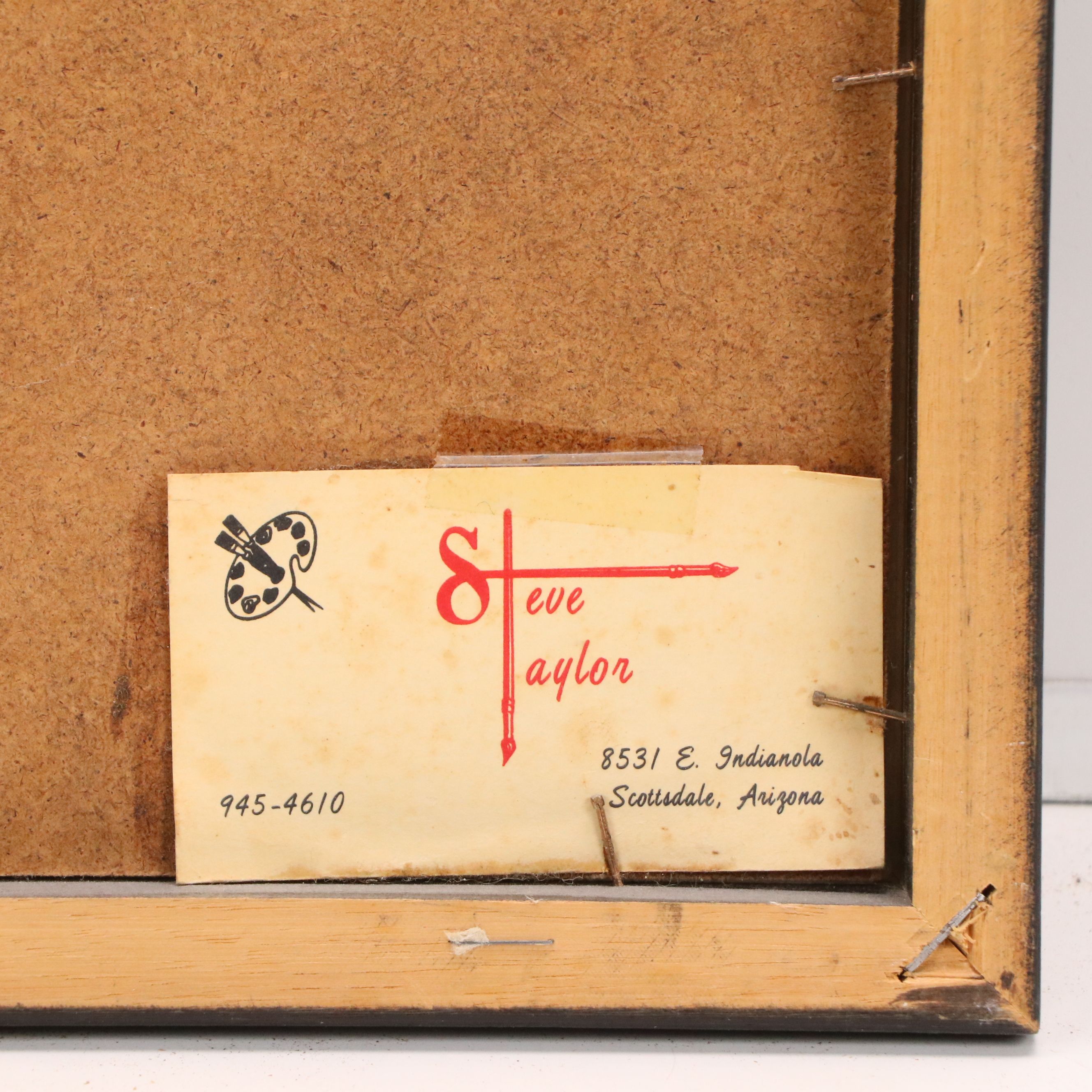 Steve Taylor Charcoal Drawing "Holding Eagle: Cultural Group Gros Ventre," 1976