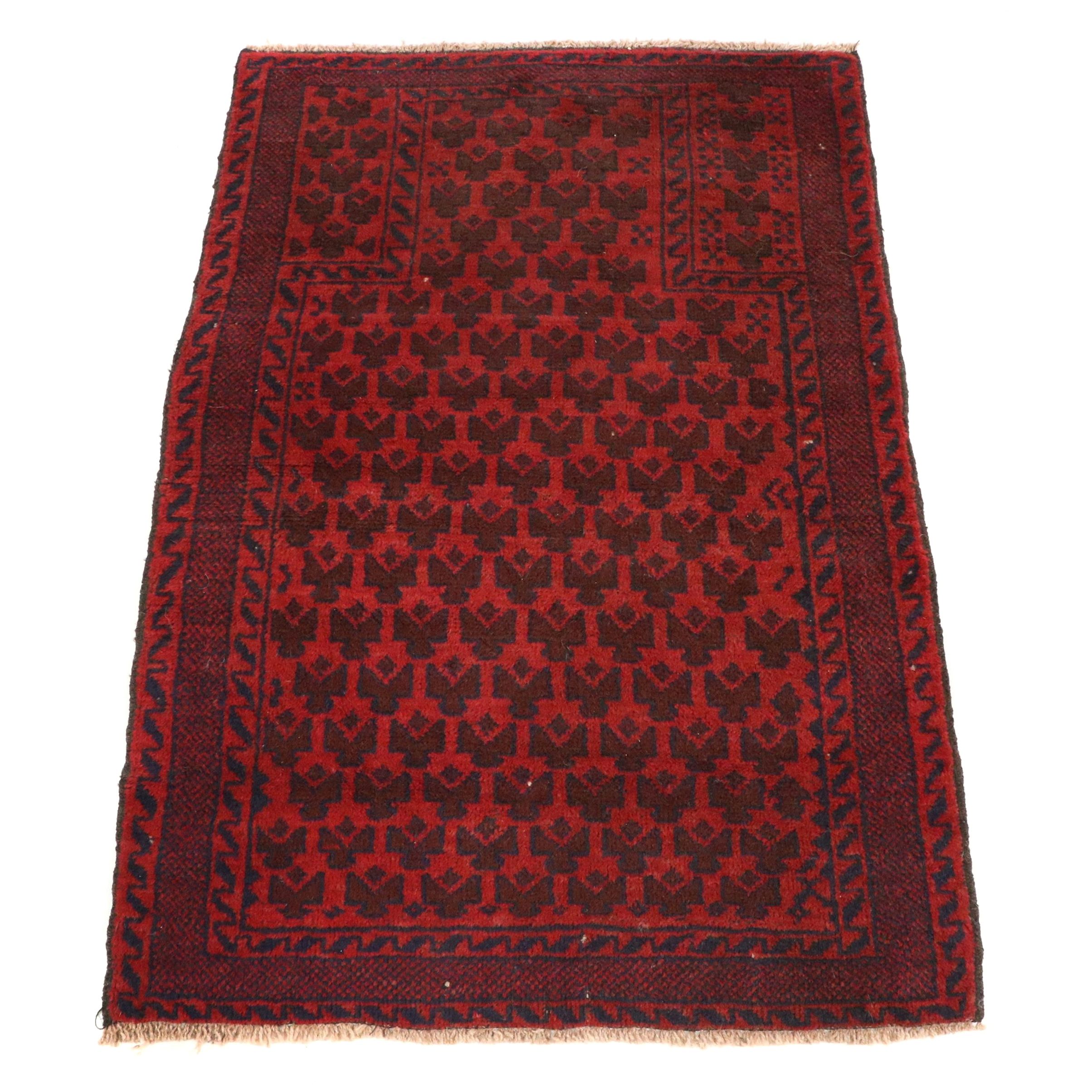 3' x 4'7 Hand-Knotted Afghan Baluch Prayer Rug