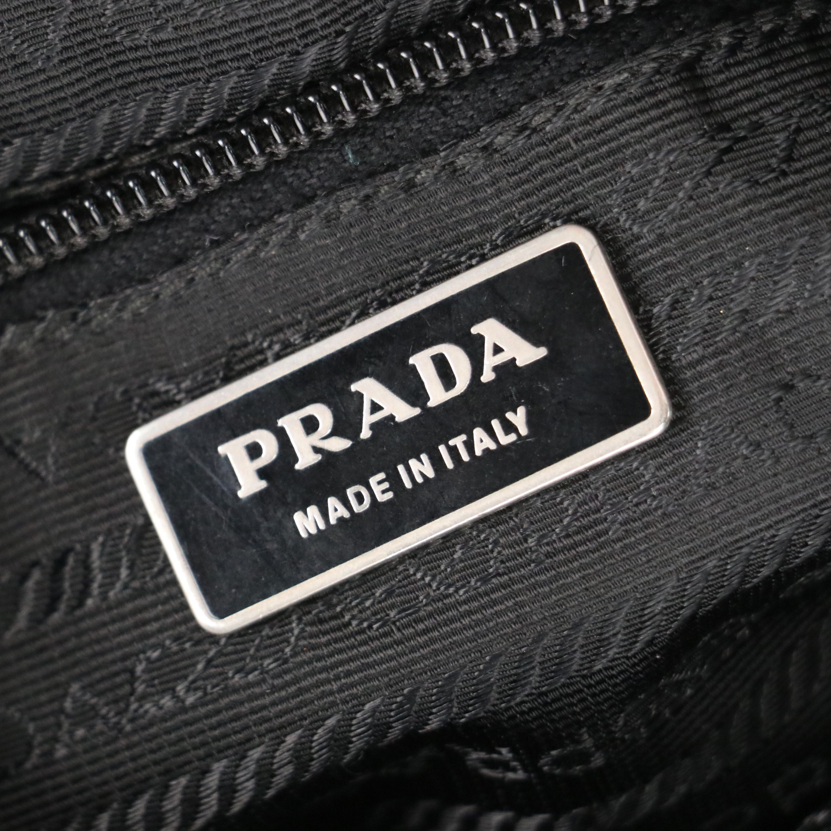 Prada Double Pocket Crossbody Bag in Black Tessuto Nylon and Leather