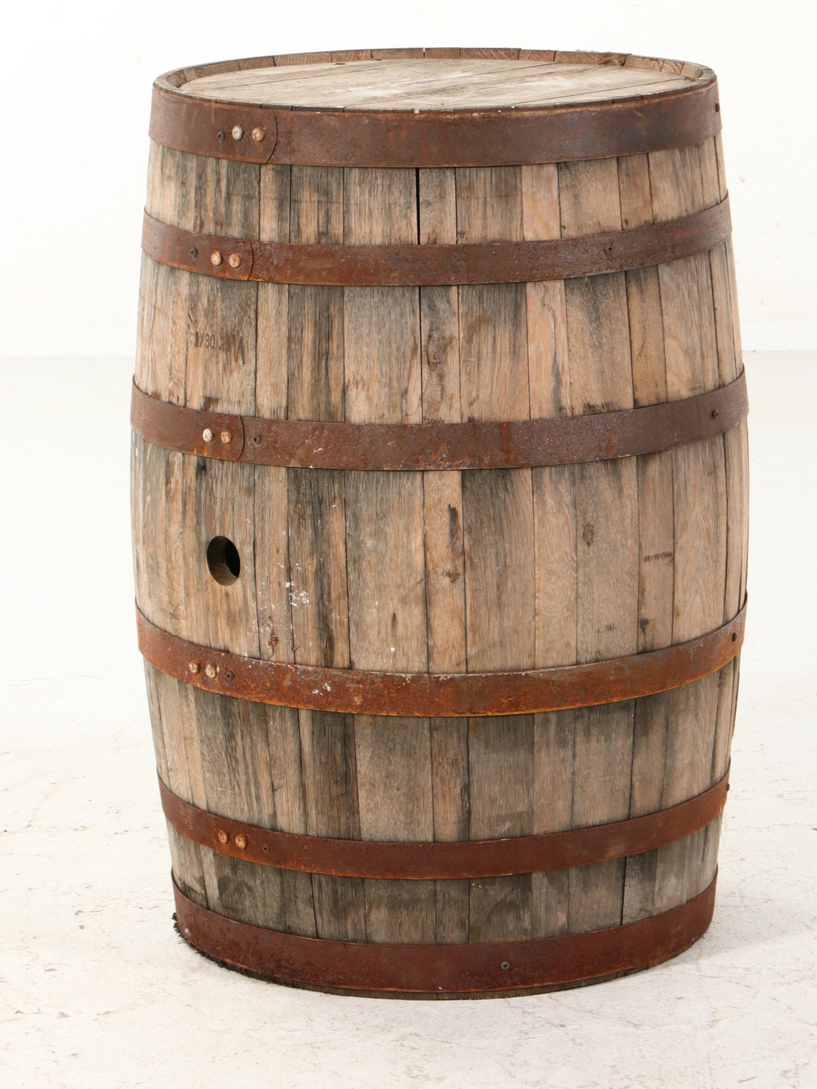 Metal Bound Wooden Barrel
