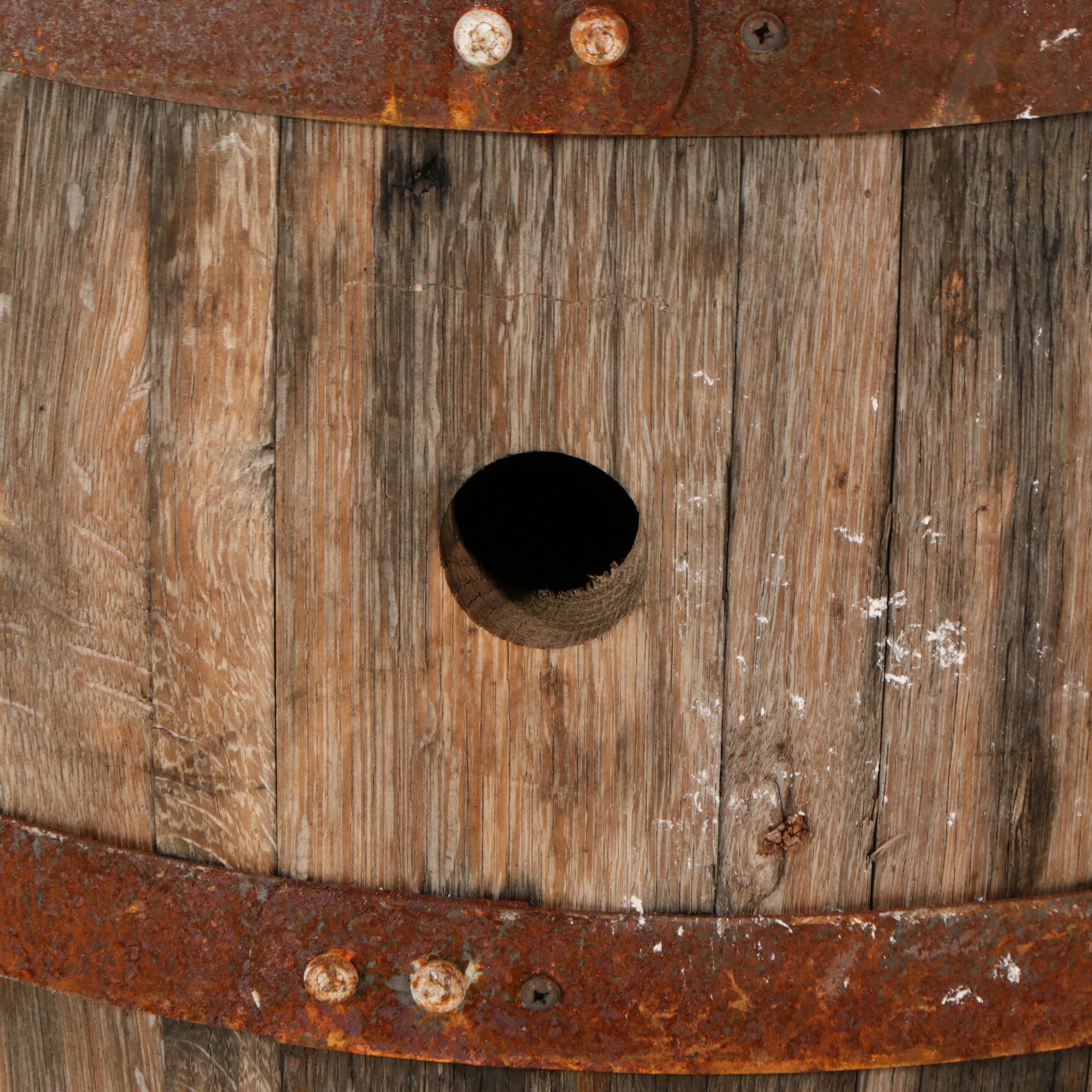 Metal Bound Wooden Barrel