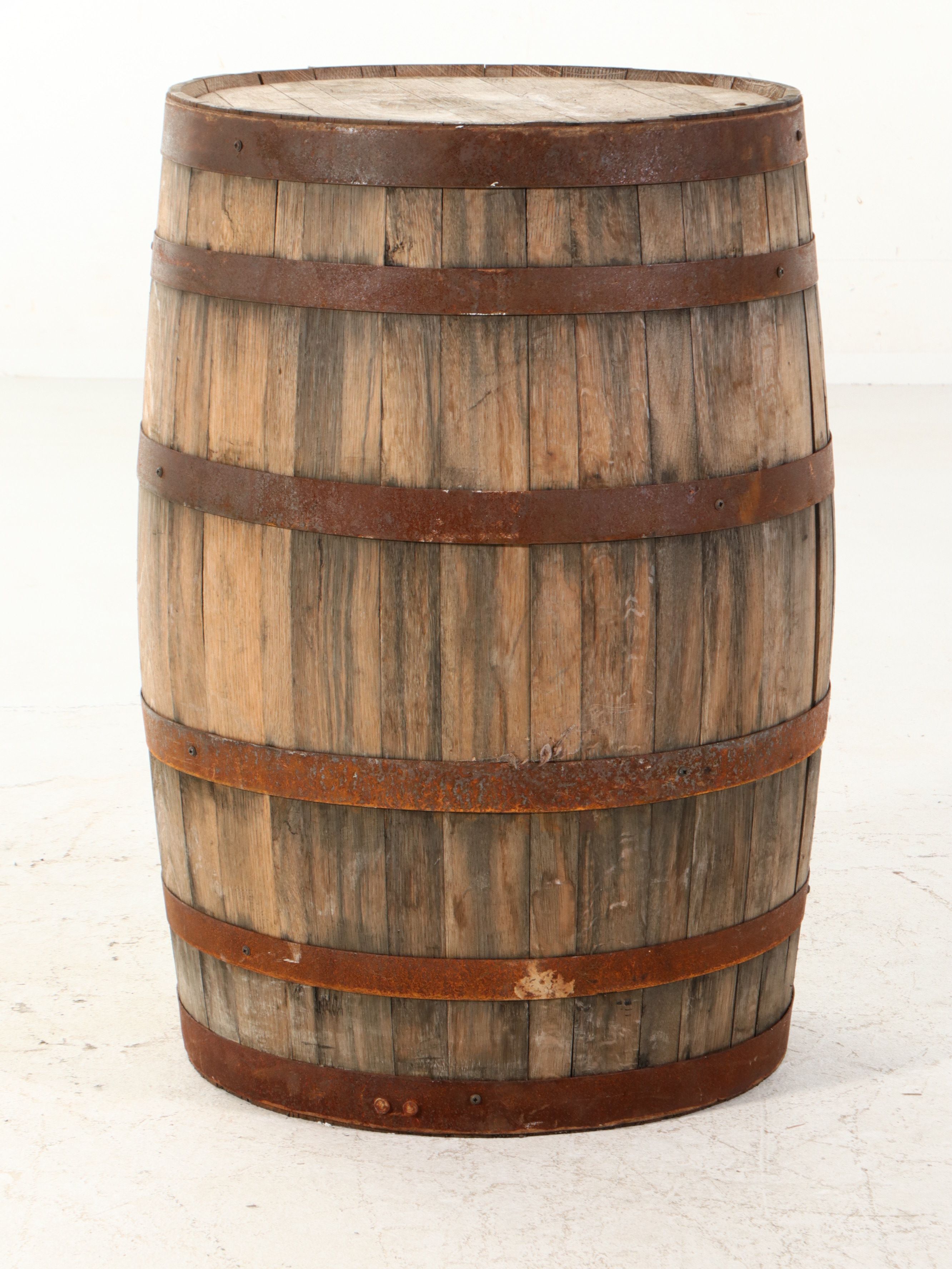 Metal Bound Wooden Barrel