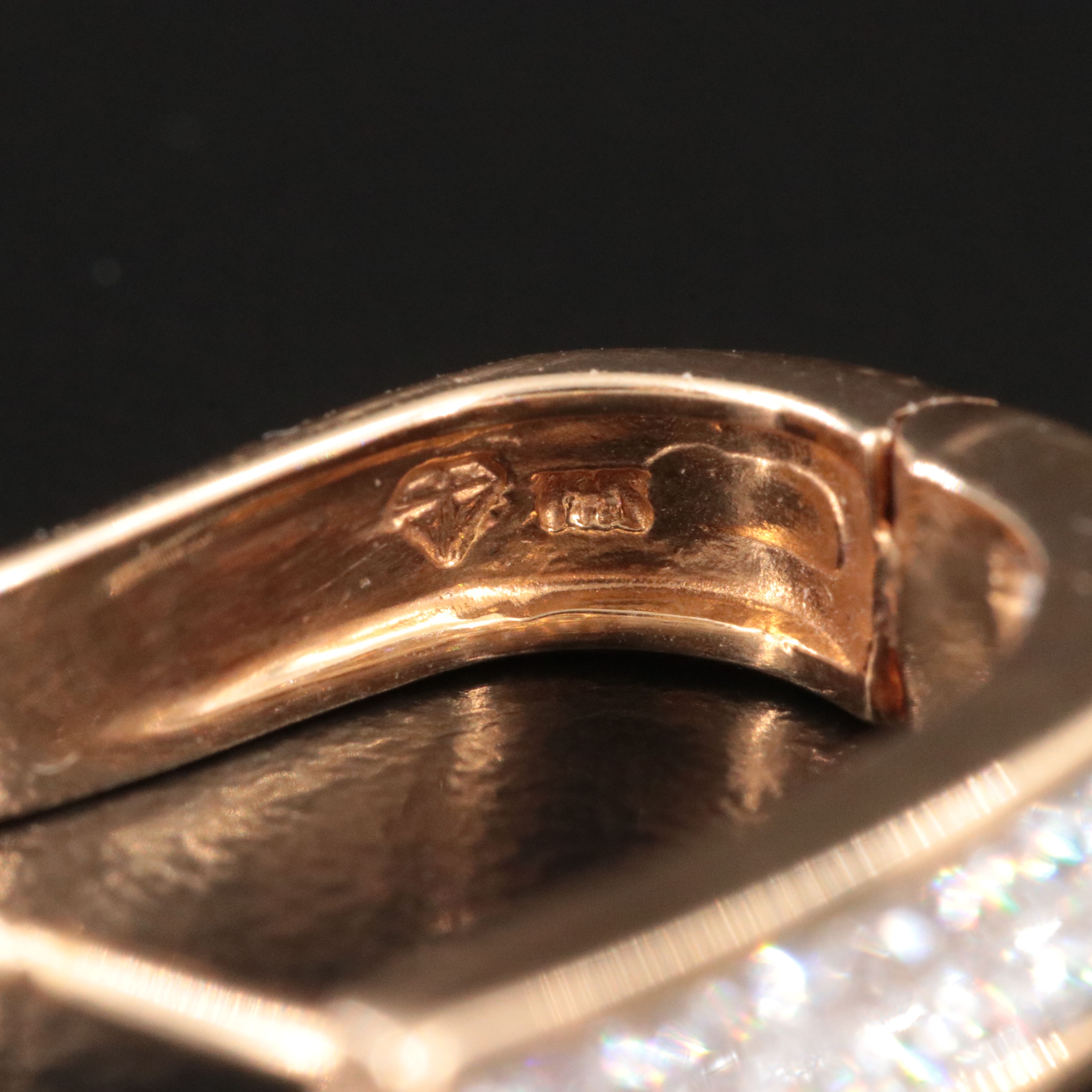 14K 0.97 CTW Diamond Invisible Set Hoop Earrings