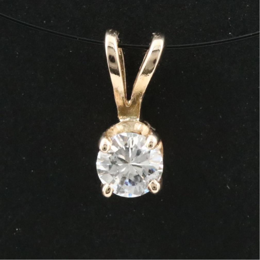 14K 0.15 CT Diamond Pendant