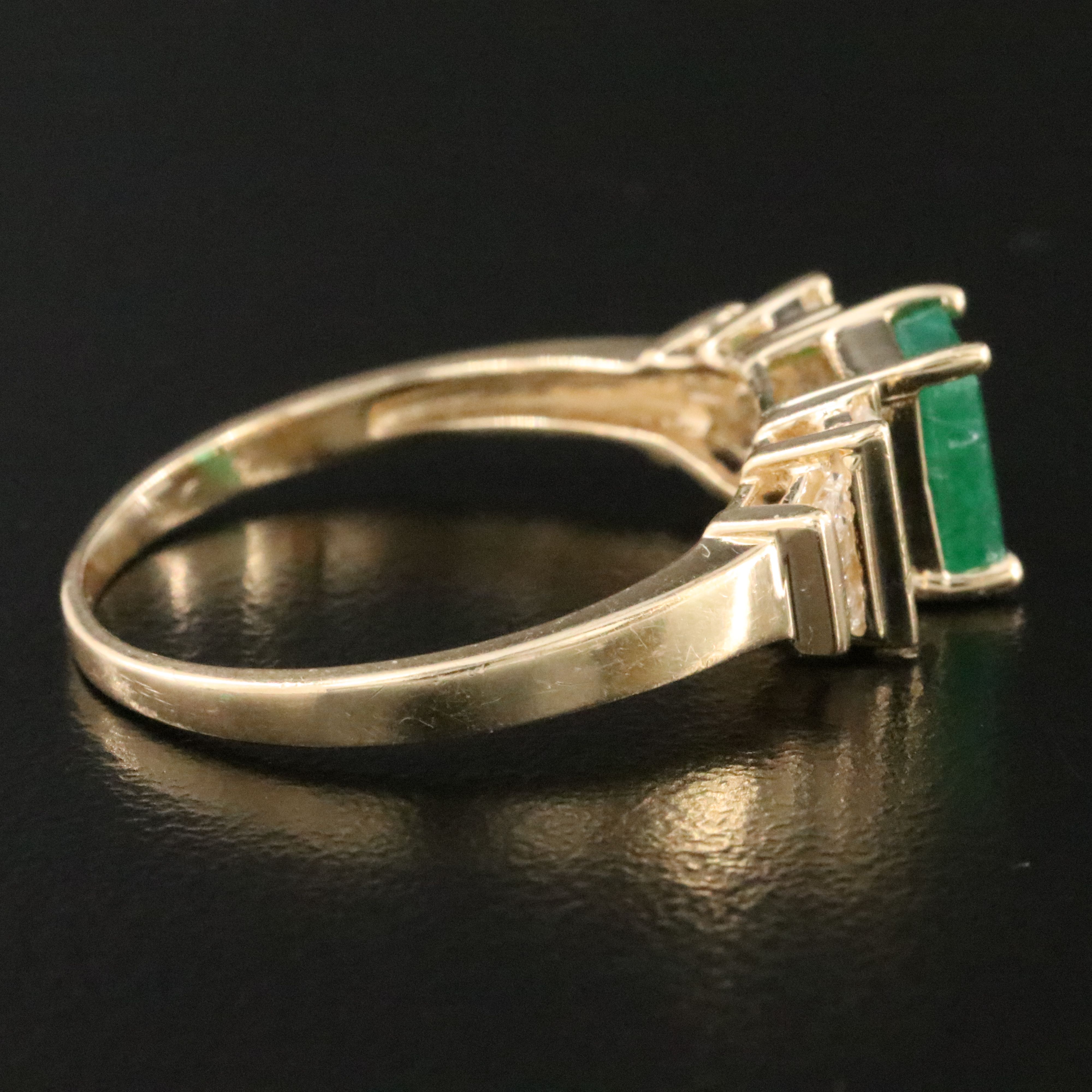 14K Emerald and Diamond Ring