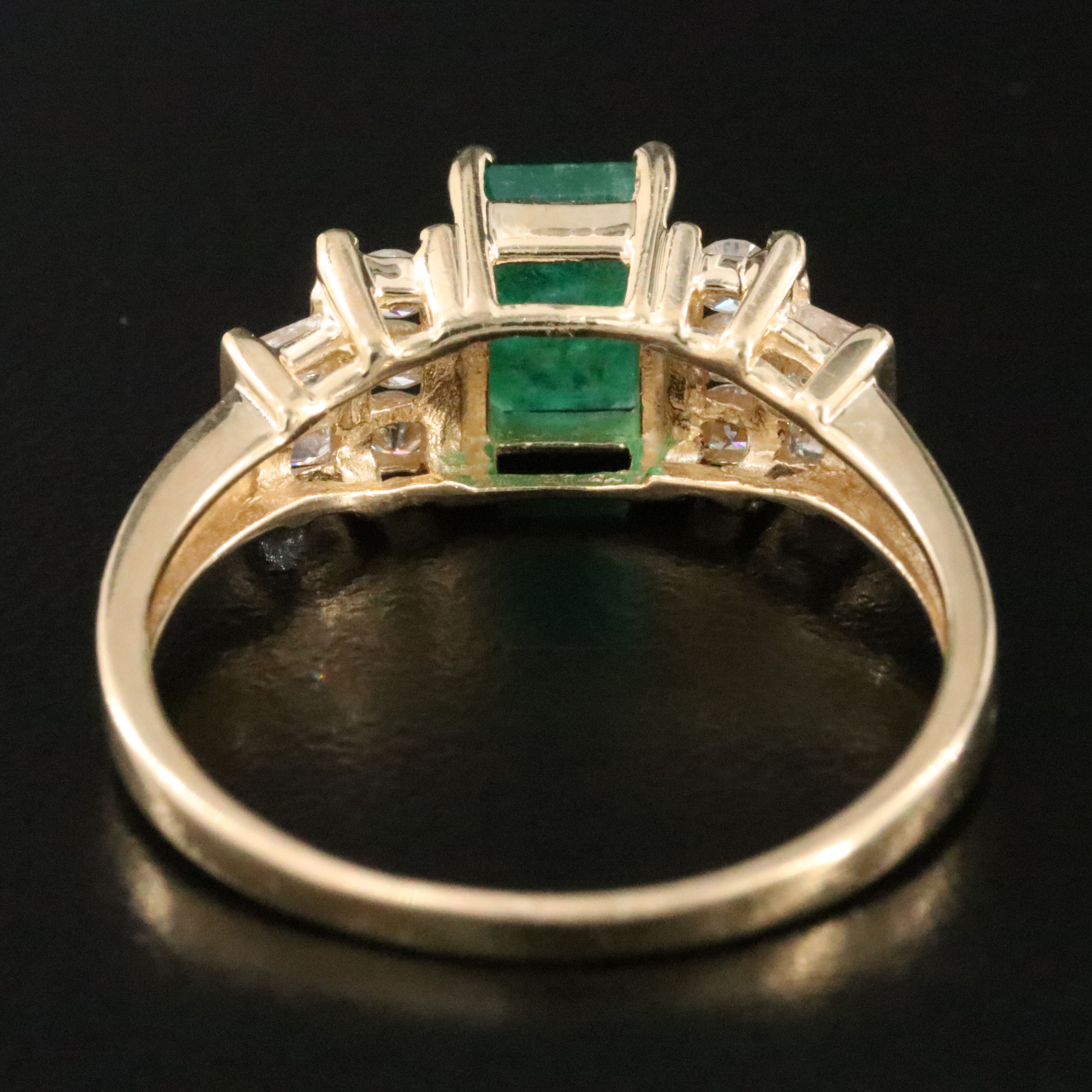 14K Emerald and Diamond Ring