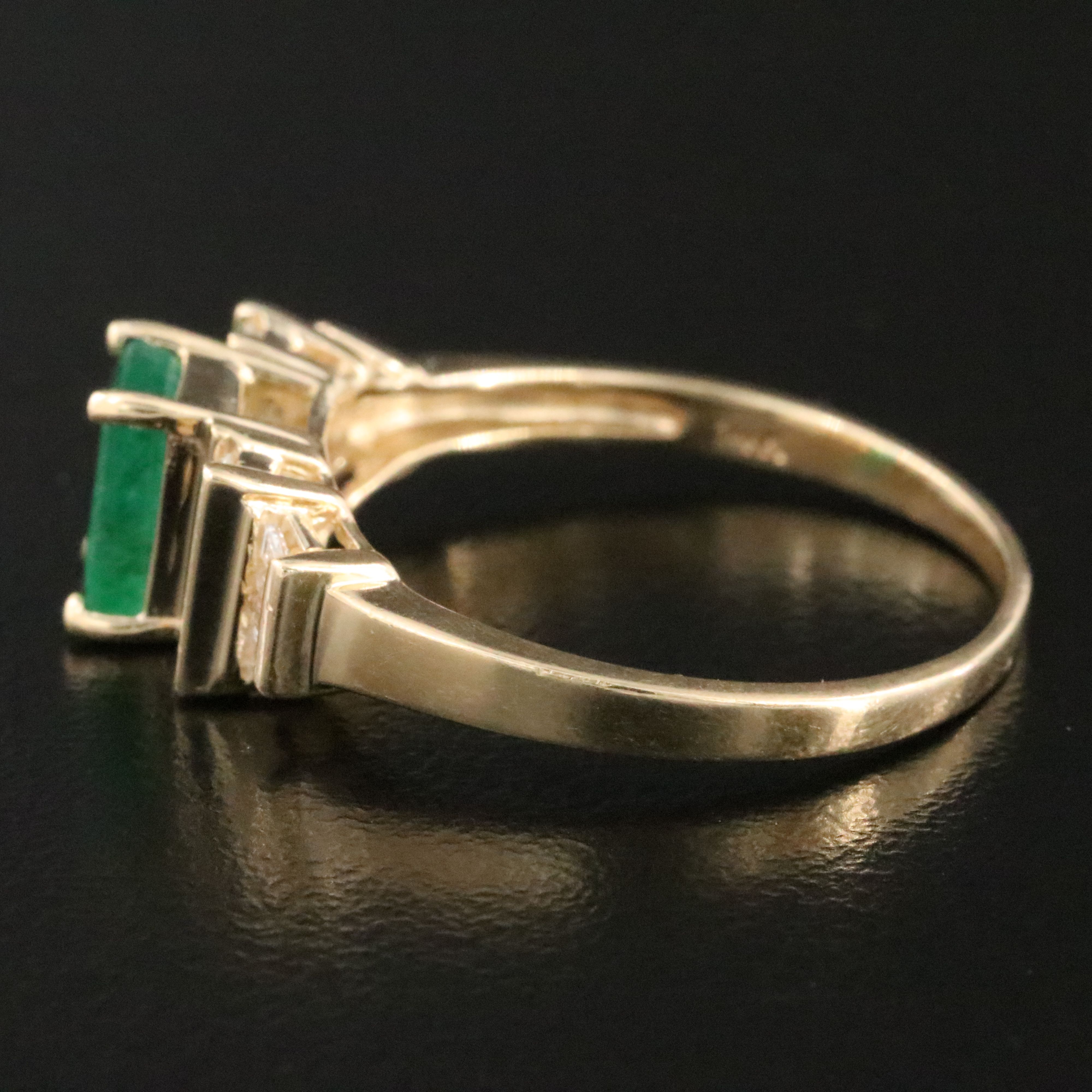 14K Emerald and Diamond Ring