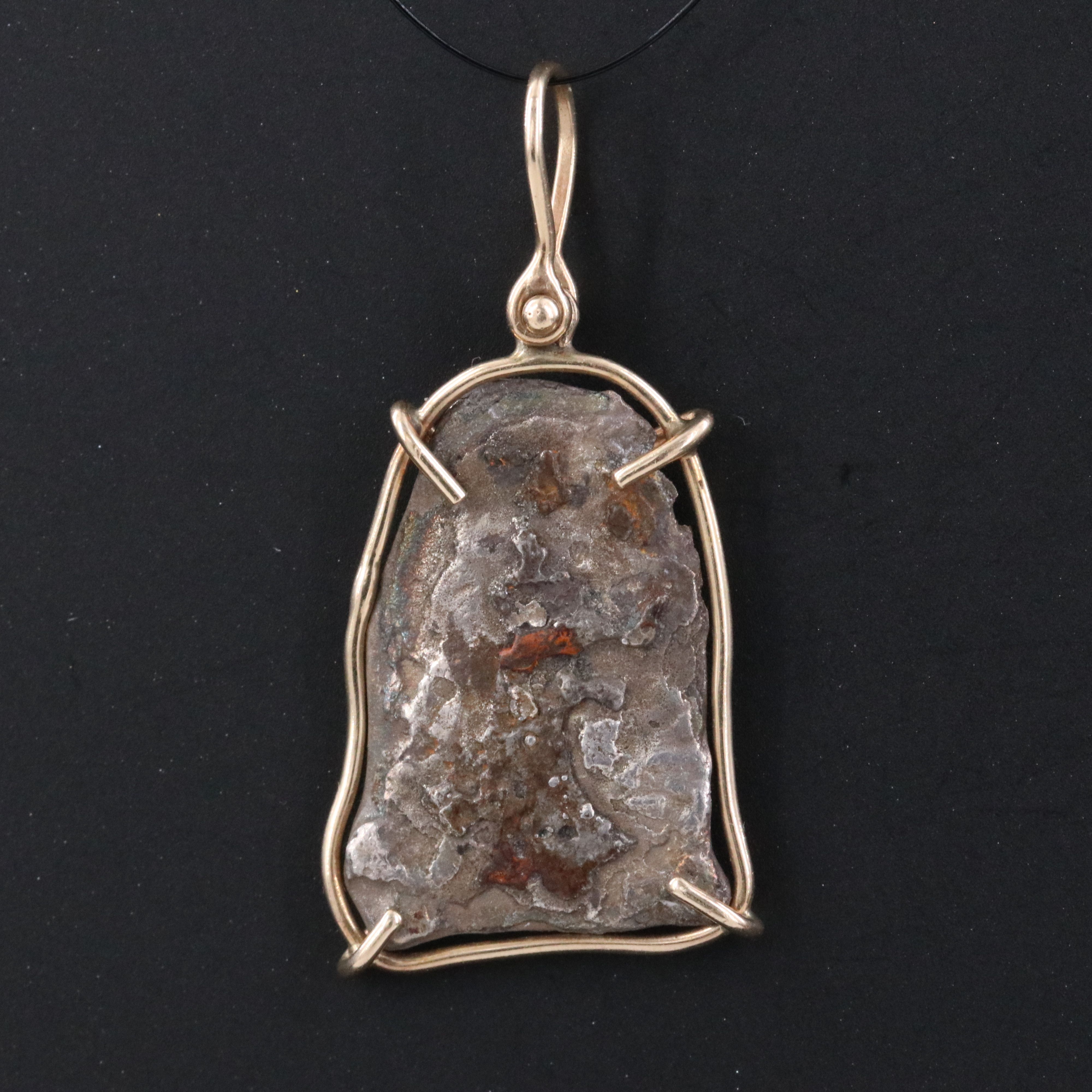 14K Pendant with ca. 1700s Spanish 1-Real Cob Coin