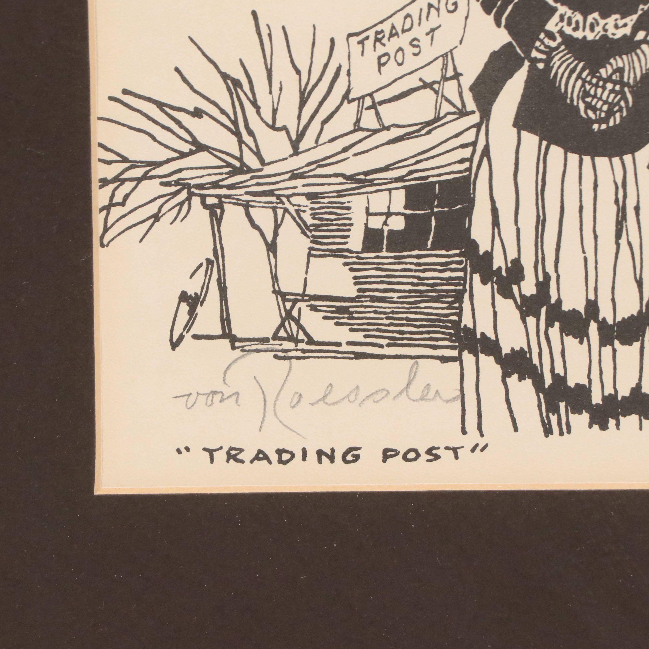 Henry von Roessler Offset Lithographs "Trading Post" & "Navajo Pick-Up," 20th C.