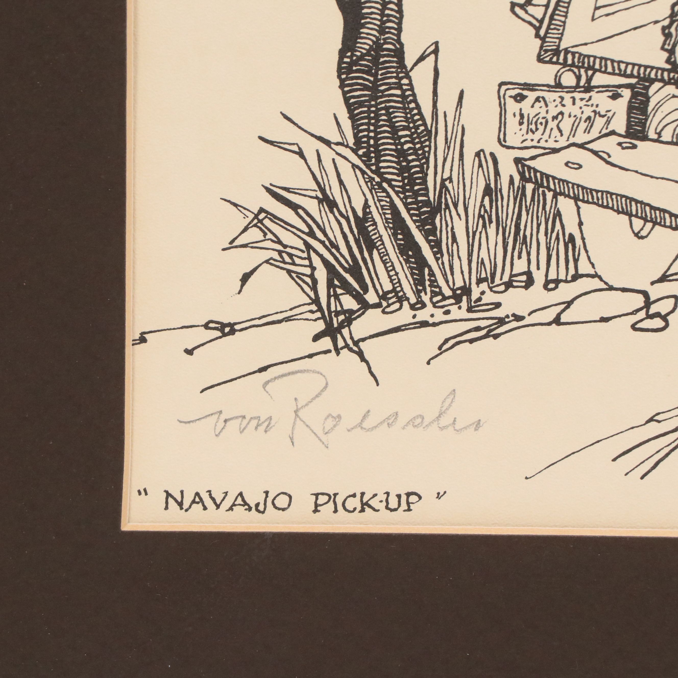 Henry von Roessler Offset Lithographs "Trading Post" & "Navajo Pick-Up," 20th C.