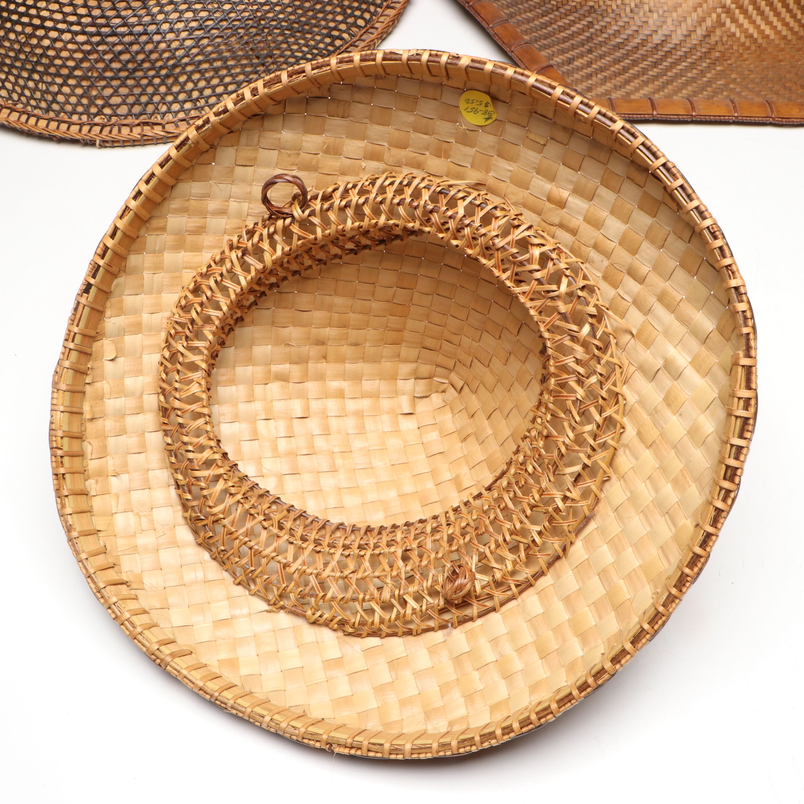 Filipino Handwoven Bamboo and Rattan Salakot with Other Traditional Asian Hats