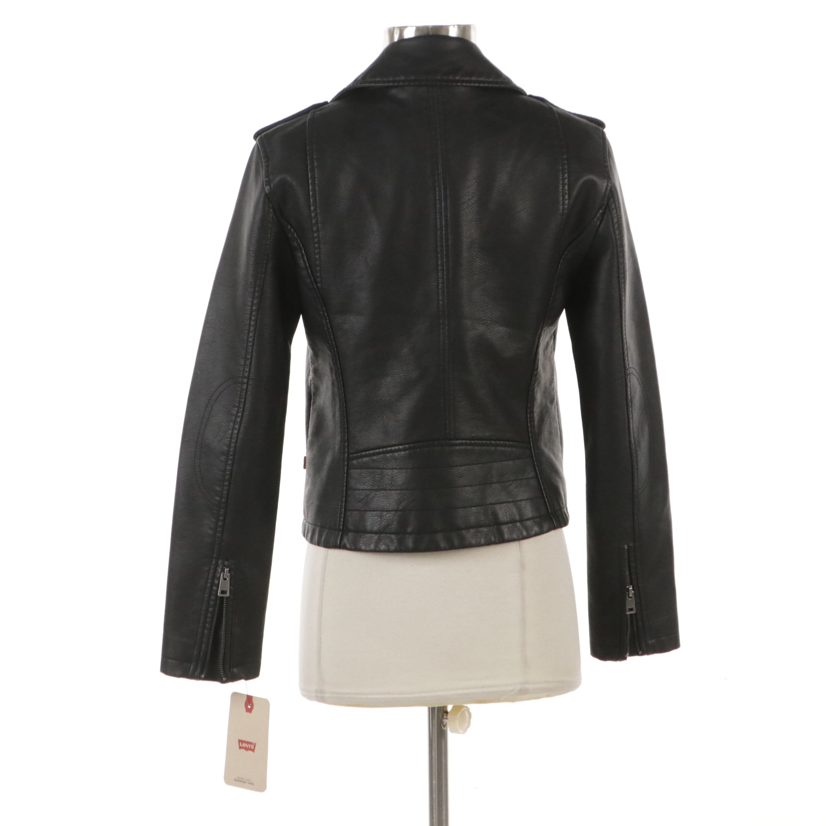 Levi Strauss & Co. Black Faux Leather Moto Jacket, With Tag