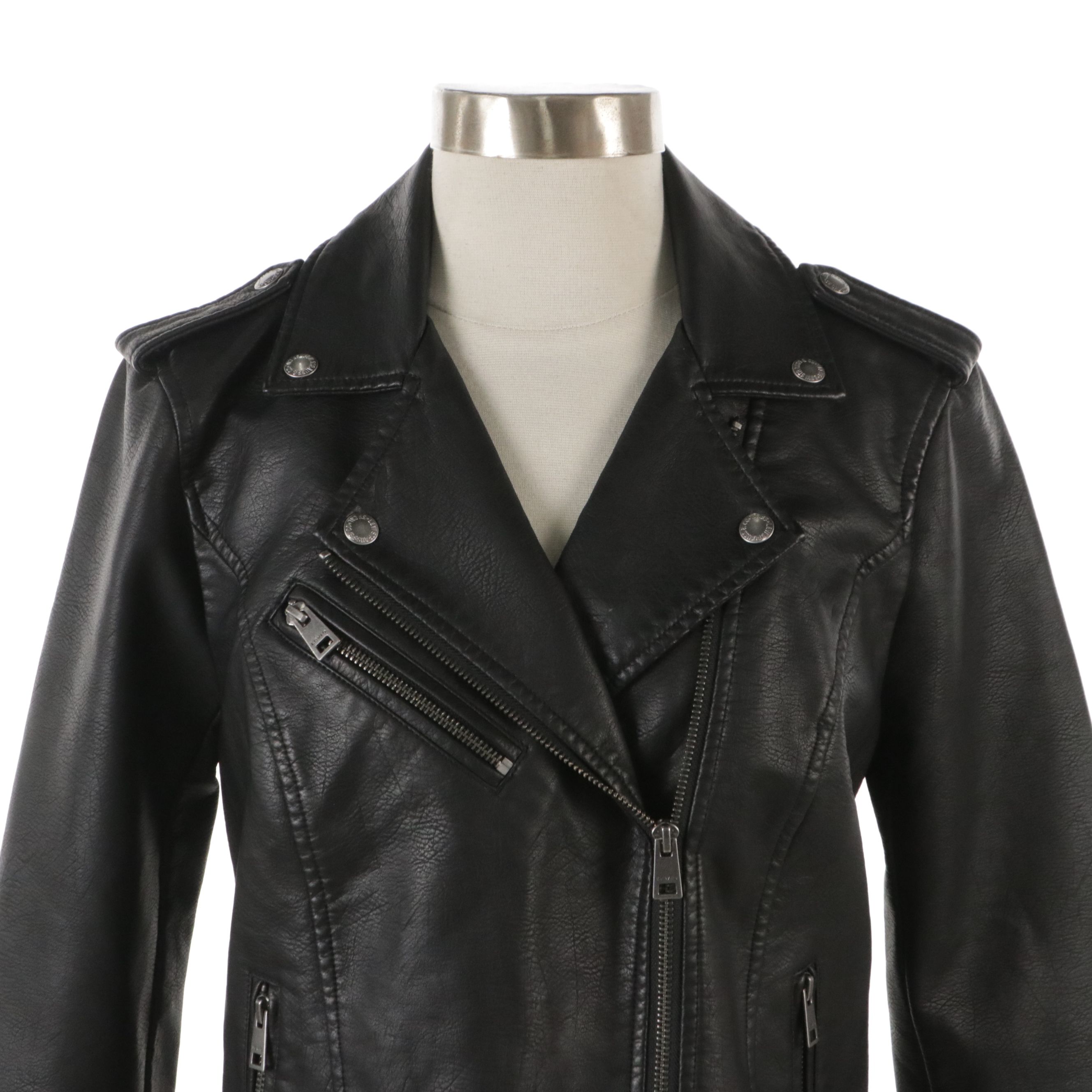 Levi Strauss & Co. Black Faux Leather Moto Jacket, With Tag