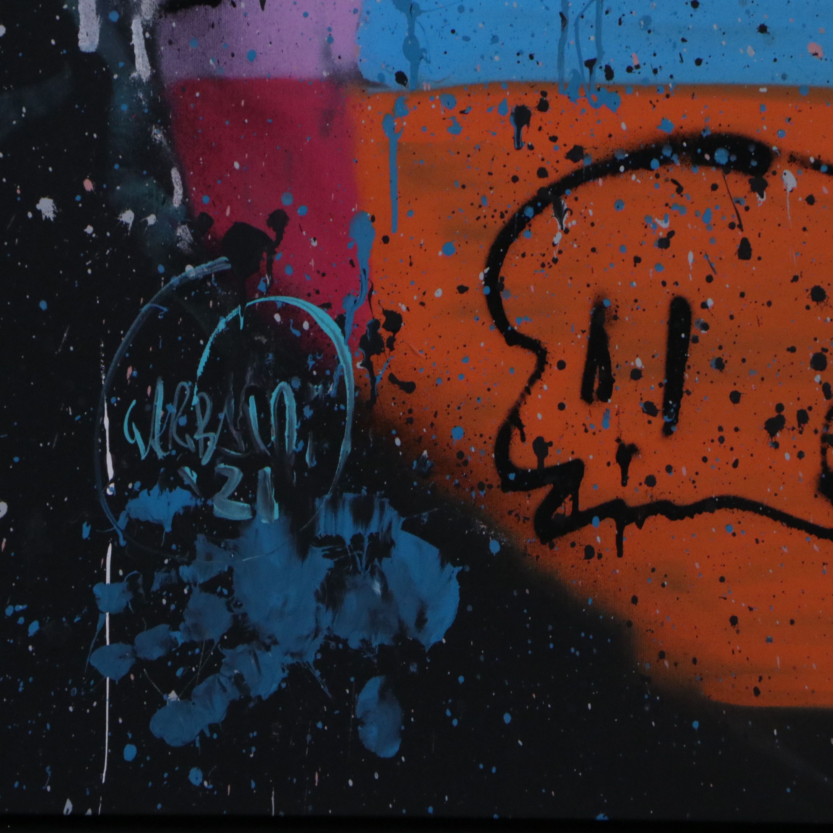 David Garibaldi Portrait Latex Painting "Warhol and Skulls," 2021