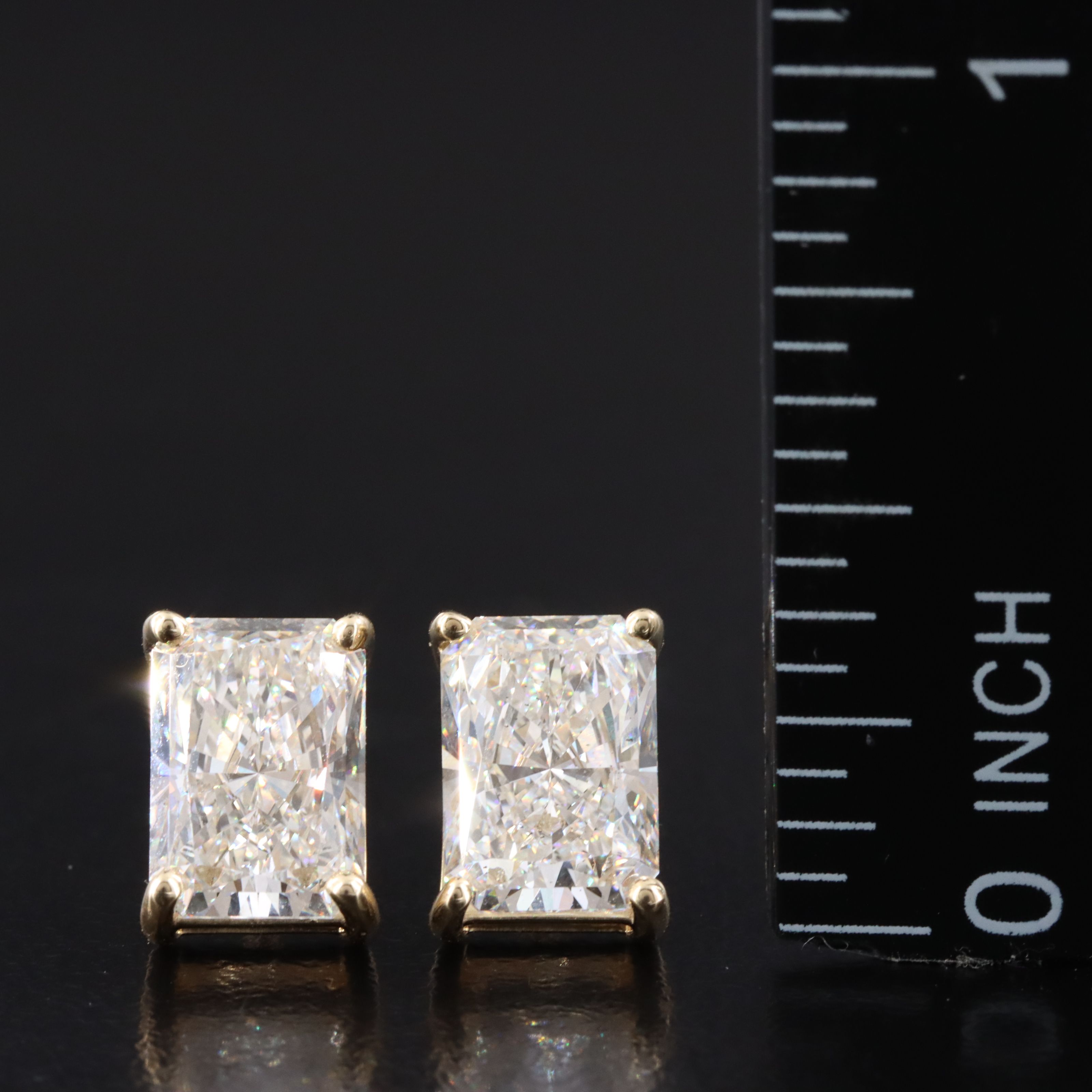 14K 3.79 CTW Lab Grown Diamond Stud Earrings with Online Digital IGI Reports