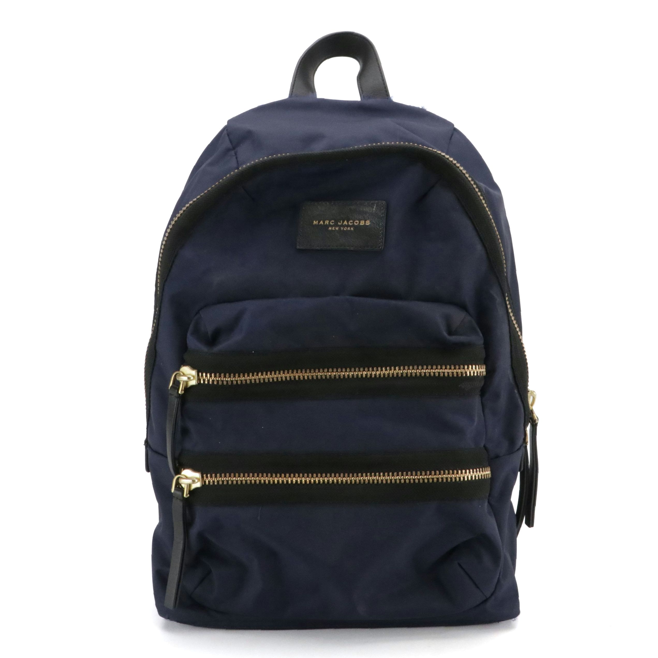Marc Jacobs Biker Backpack in Navy Blue Nylon and Black Leather Trim