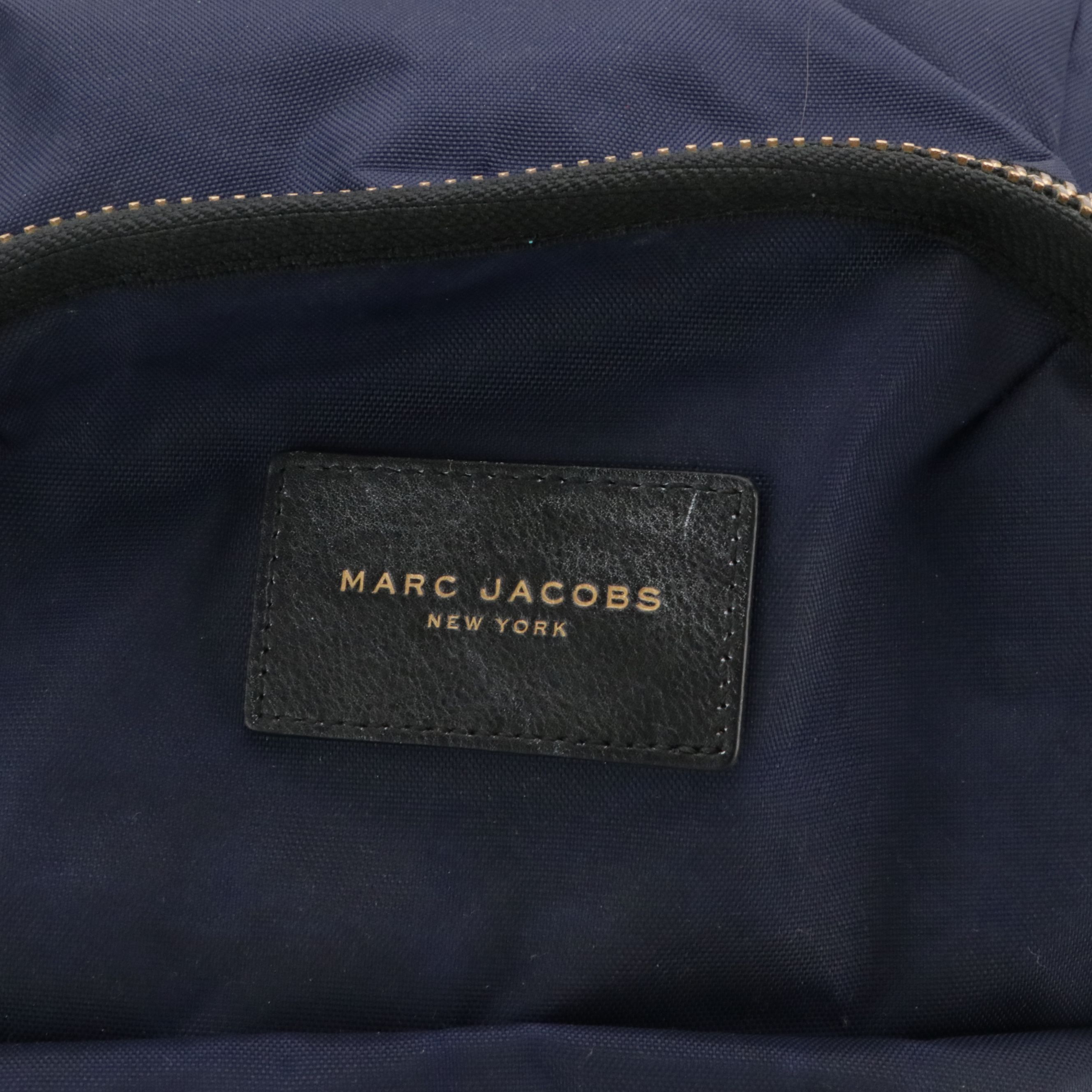 Marc Jacobs Biker Backpack in Navy Blue Nylon and Black Leather Trim