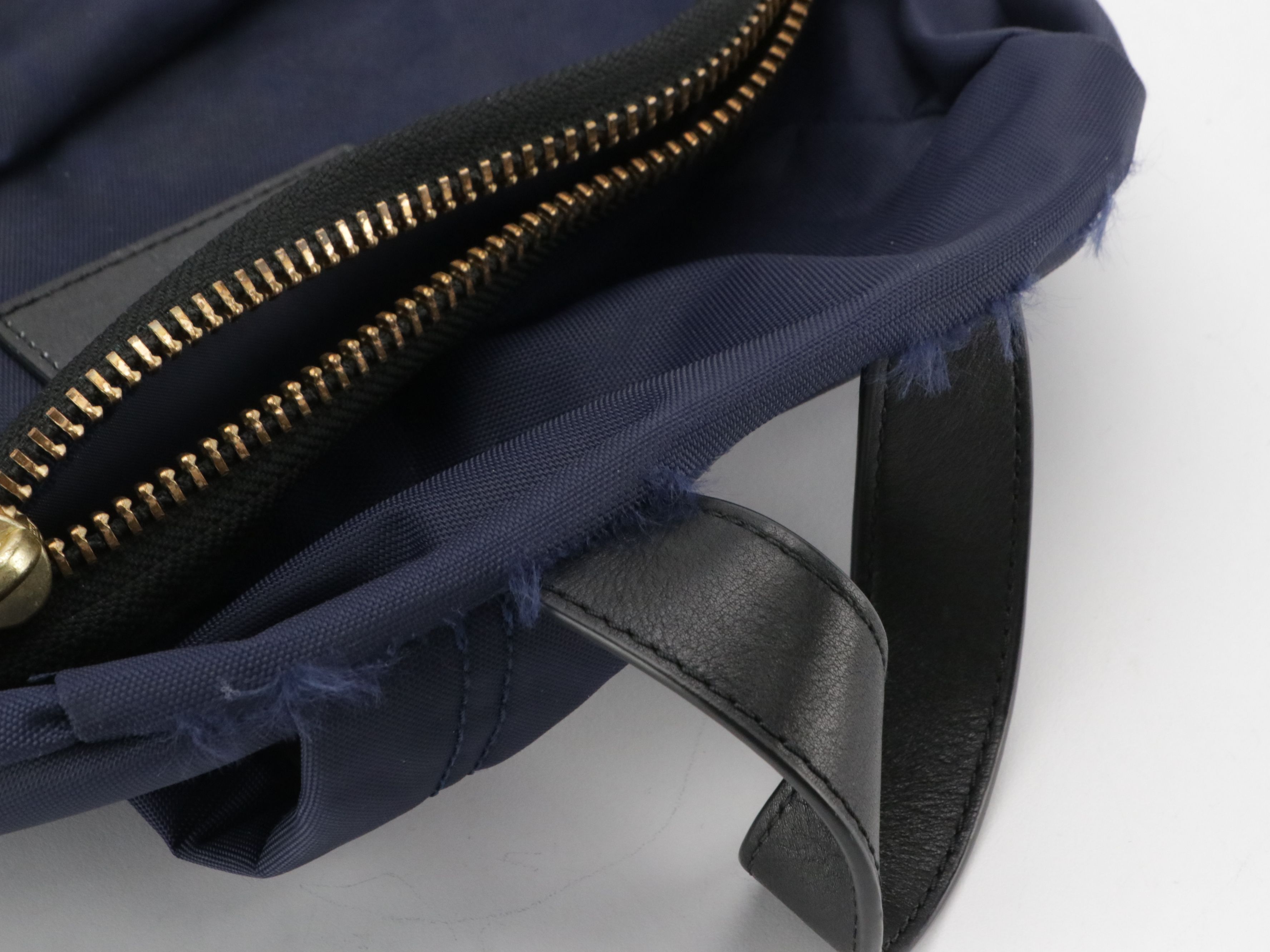 Marc Jacobs Biker Backpack in Navy Blue Nylon and Black Leather Trim