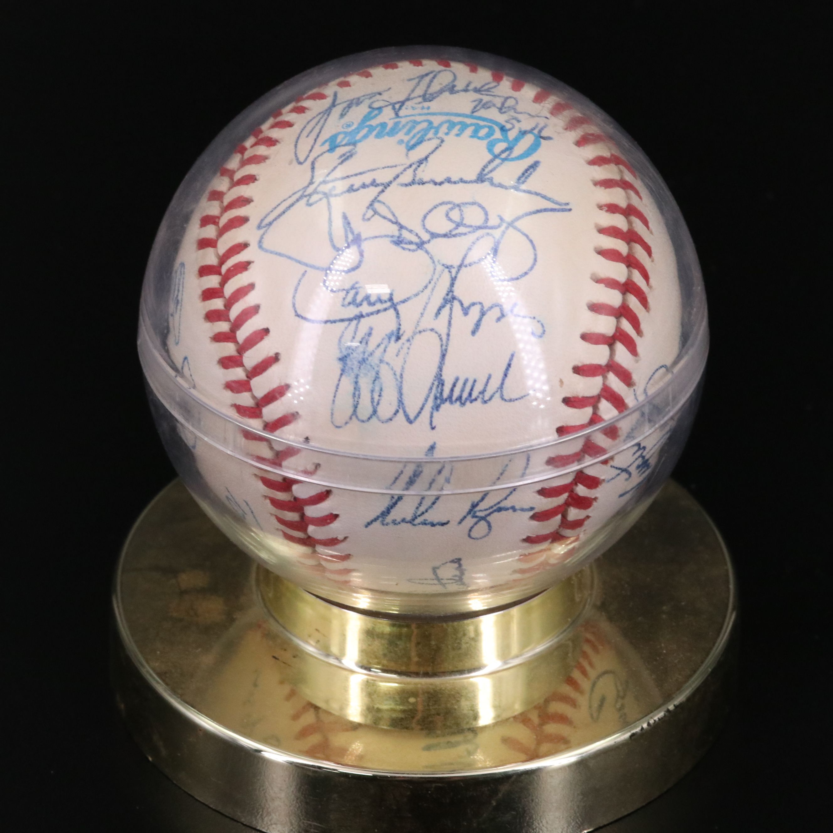 1989 Texas Rangers Team Signed Baseball with Nolan Ryan & Bobby Valentine