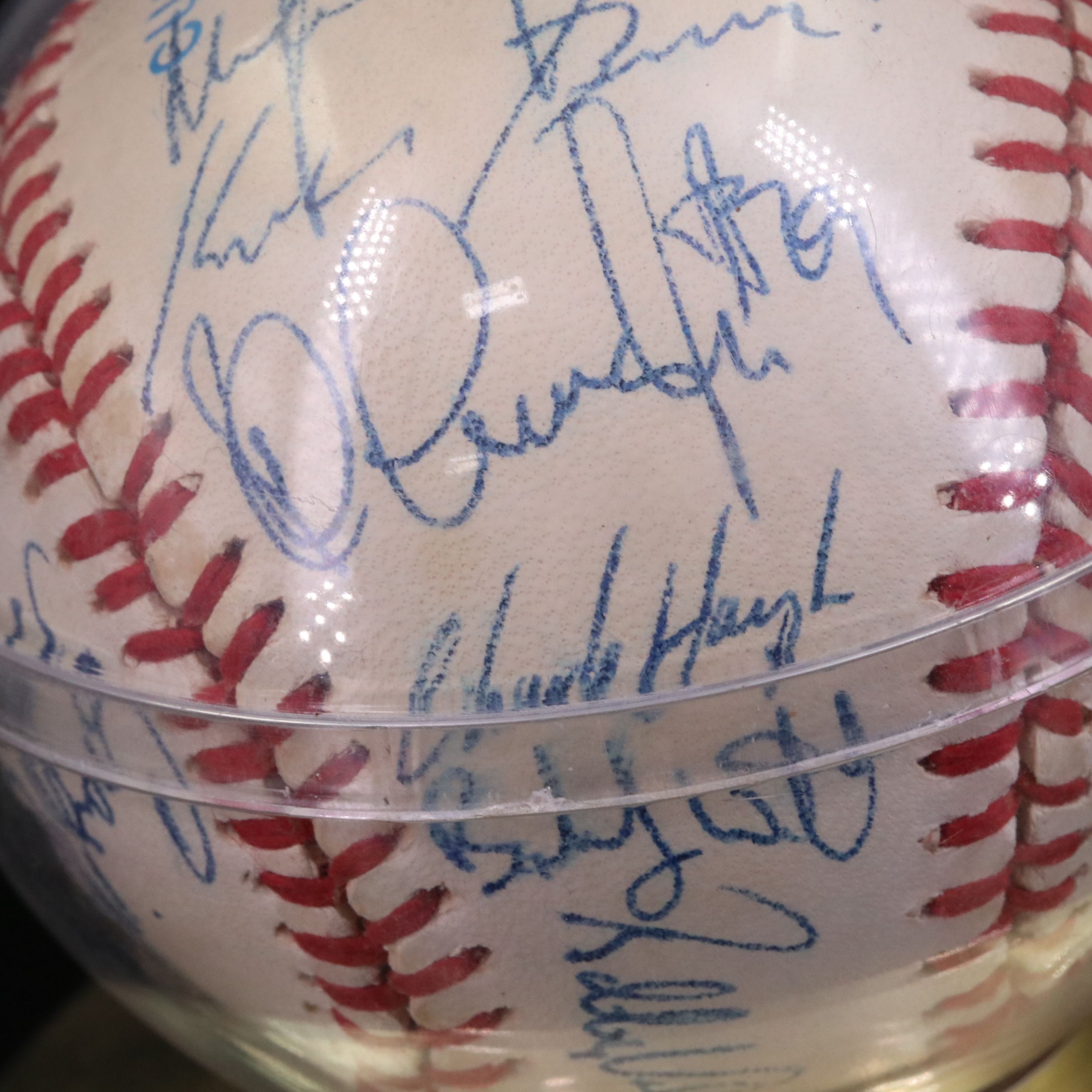 1989 Texas Rangers Team Signed Baseball with Nolan Ryan & Bobby Valentine