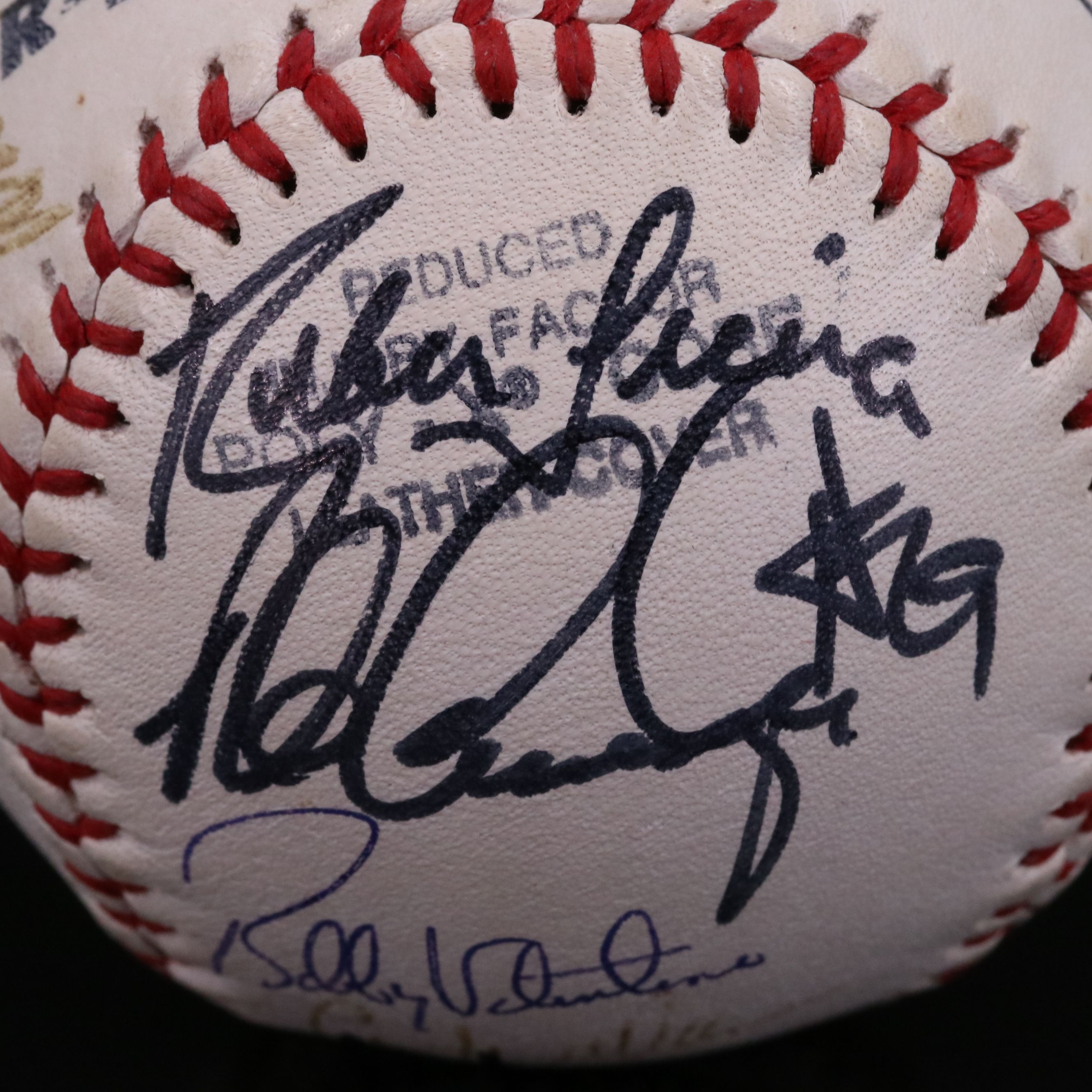 1988 Texas Rangers Team Signed Baseball Featuring Bobby Valentine & Ruben Sierra