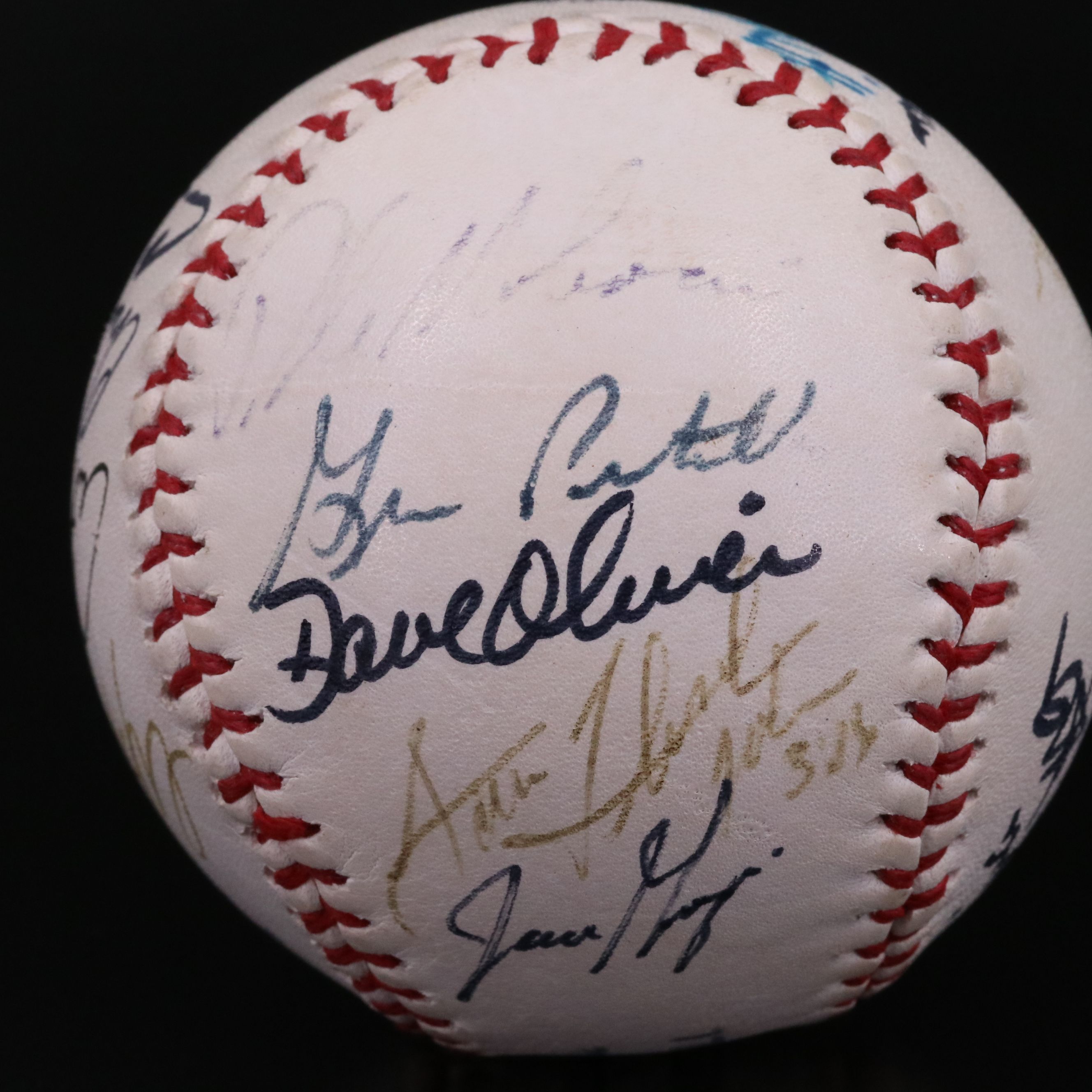 1988 Texas Rangers Team Signed Baseball Featuring Bobby Valentine & Ruben Sierra