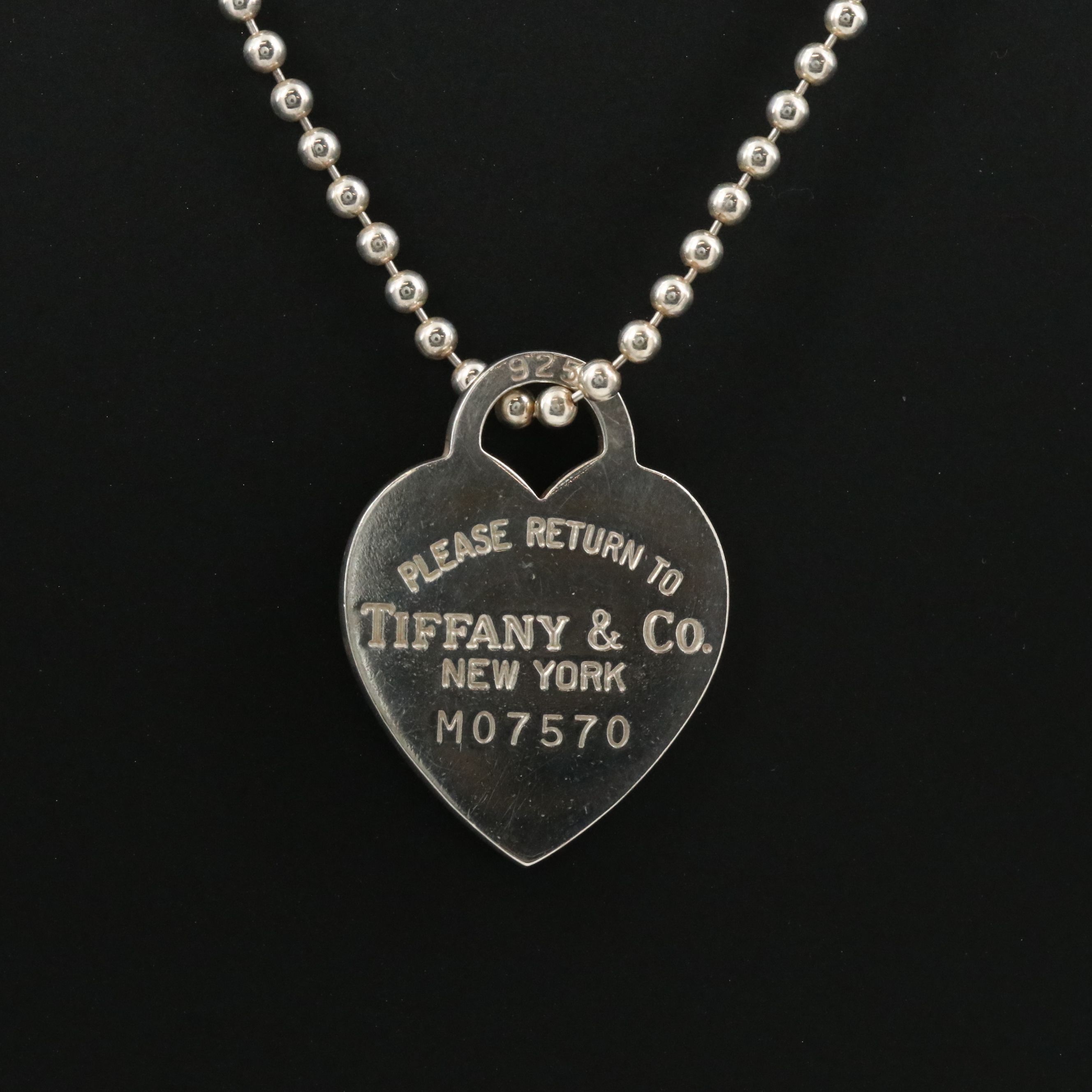 Tiffany & Co. Return to Tiffany Sterling Heart Tag Pendant Necklace
