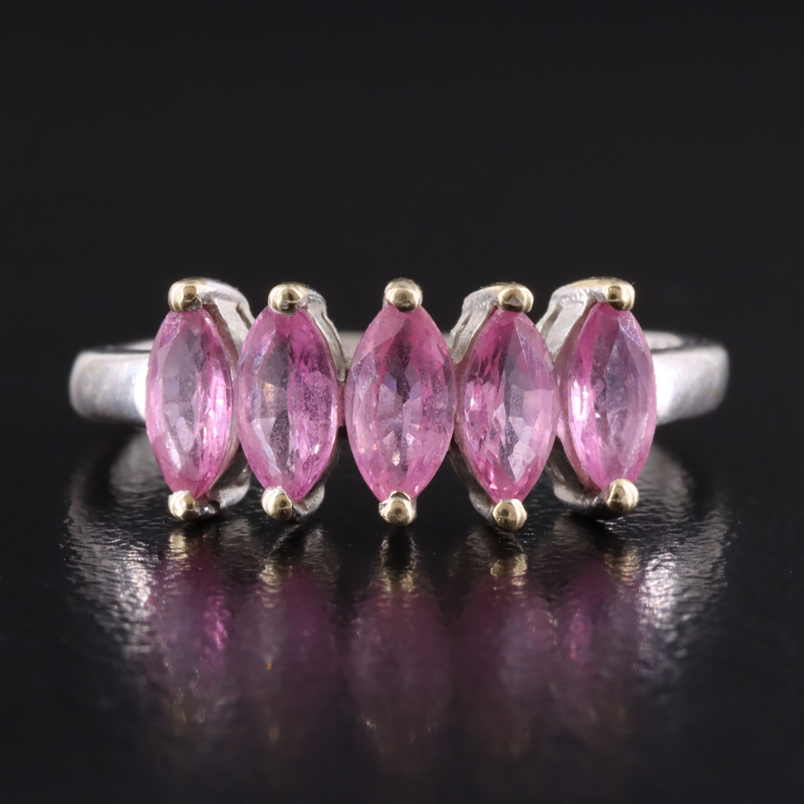 18K Pink Sapphire Stackable Ring
