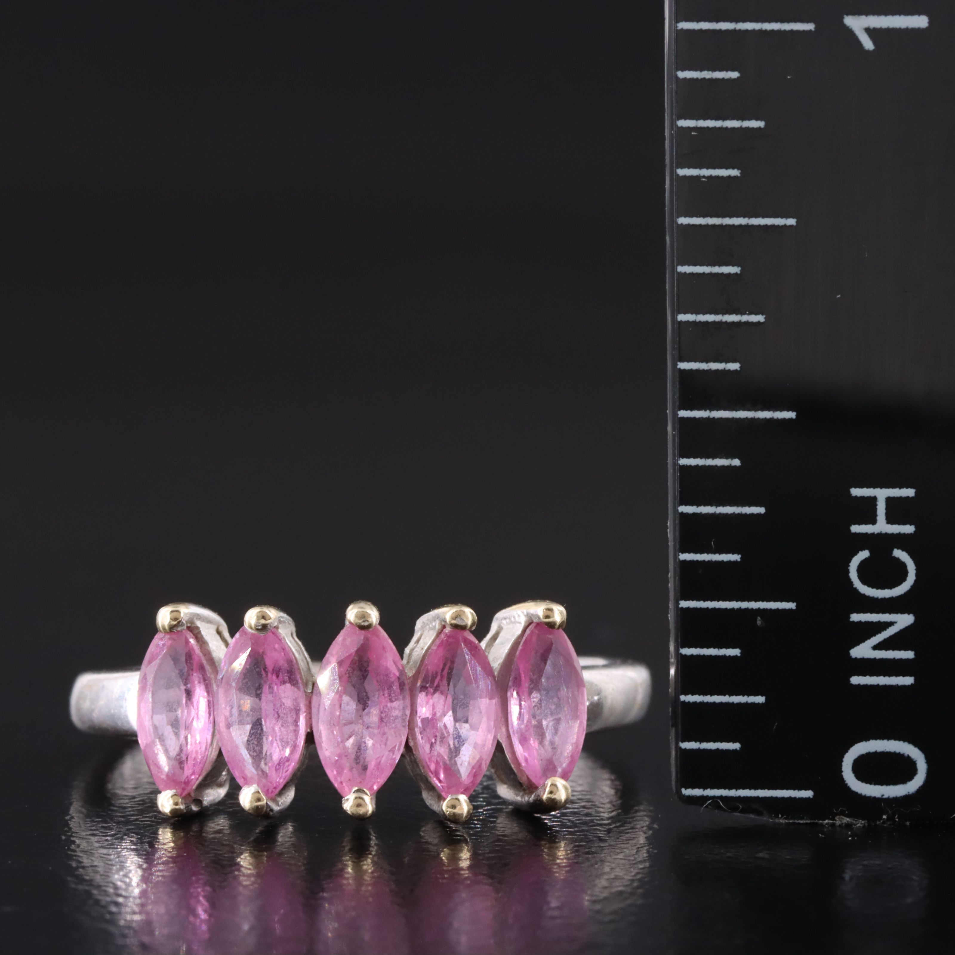 18K Pink Sapphire Stackable Ring
