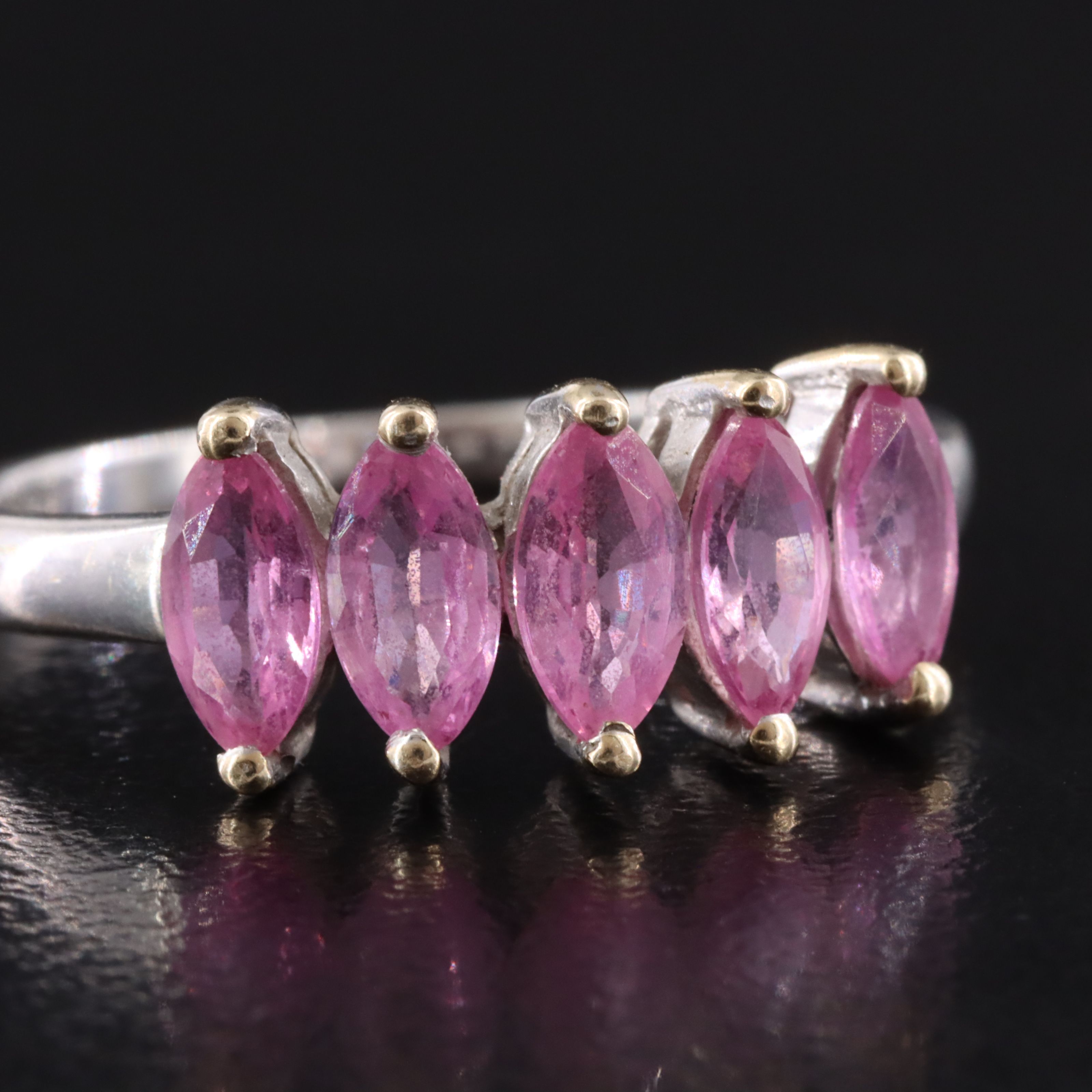 18K Pink Sapphire Stackable Ring