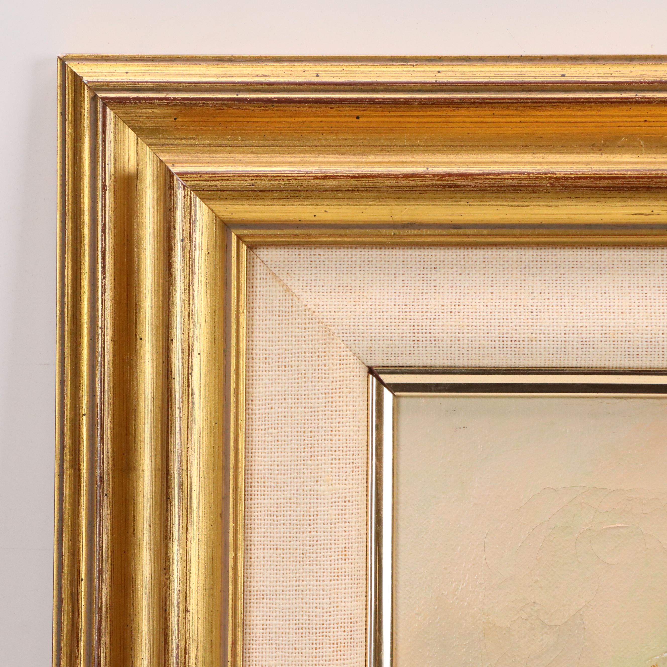 Hobboms Oil Painting "Inky and Dinky," Mid to Late 20th Century