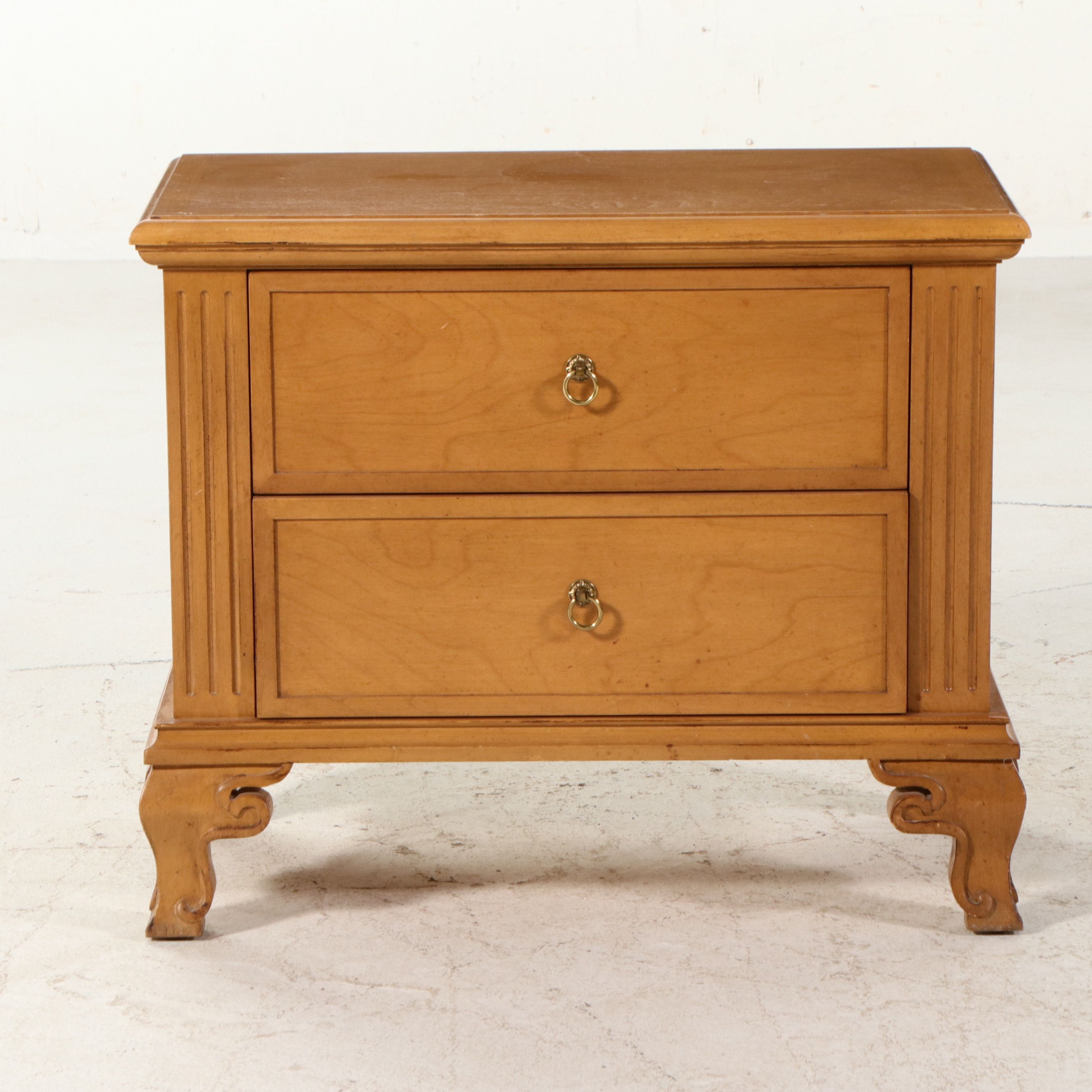 Neoclassical Revival Two-Drawer Commode with Serpentine Feet
