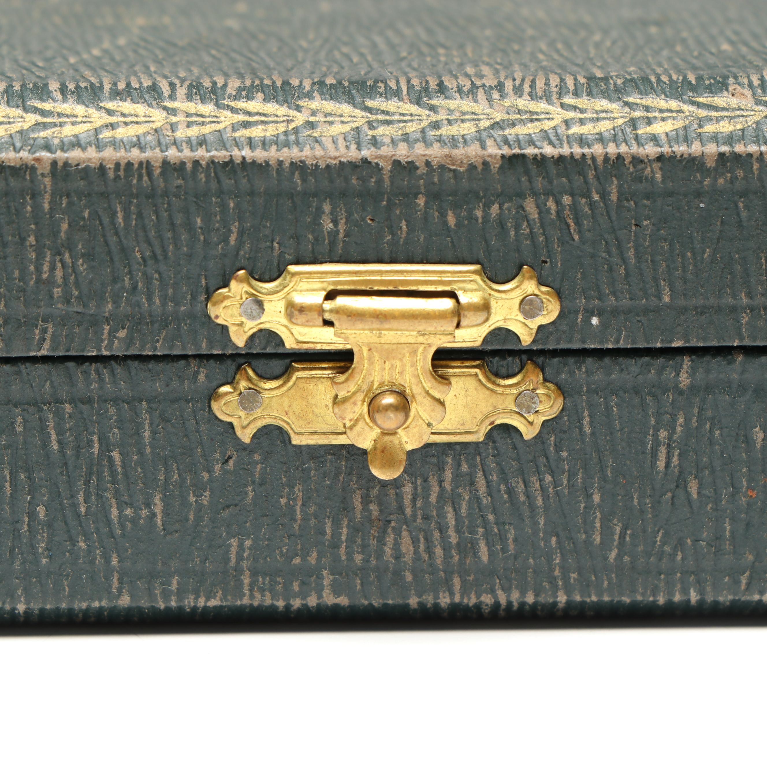 French Brass with Bakelite Handled Dessert Flatware and Case, Mid-20th Century