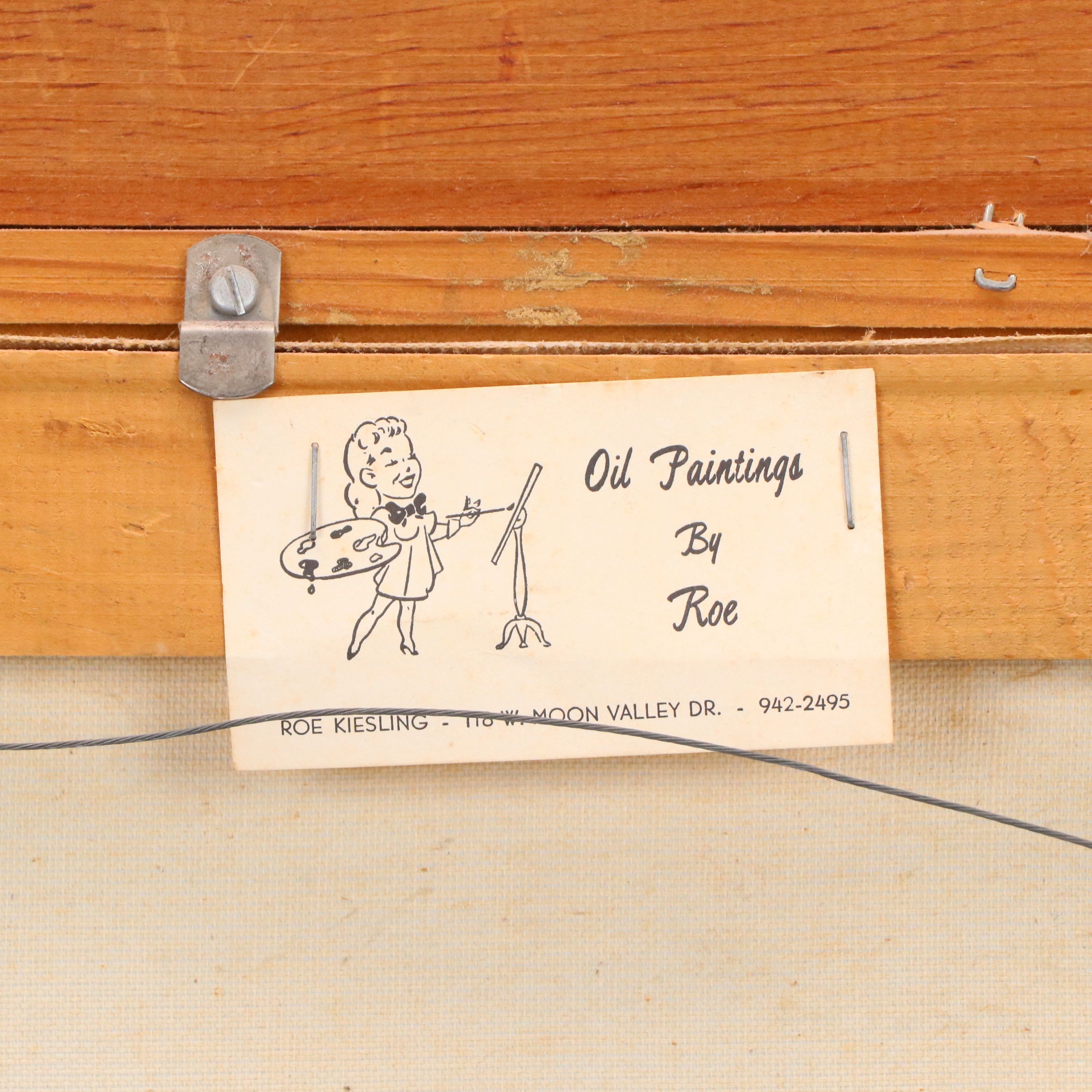 Roe Kiesling Oil Painting of Southwestern Indigenous Family in Wagon, 20th C.