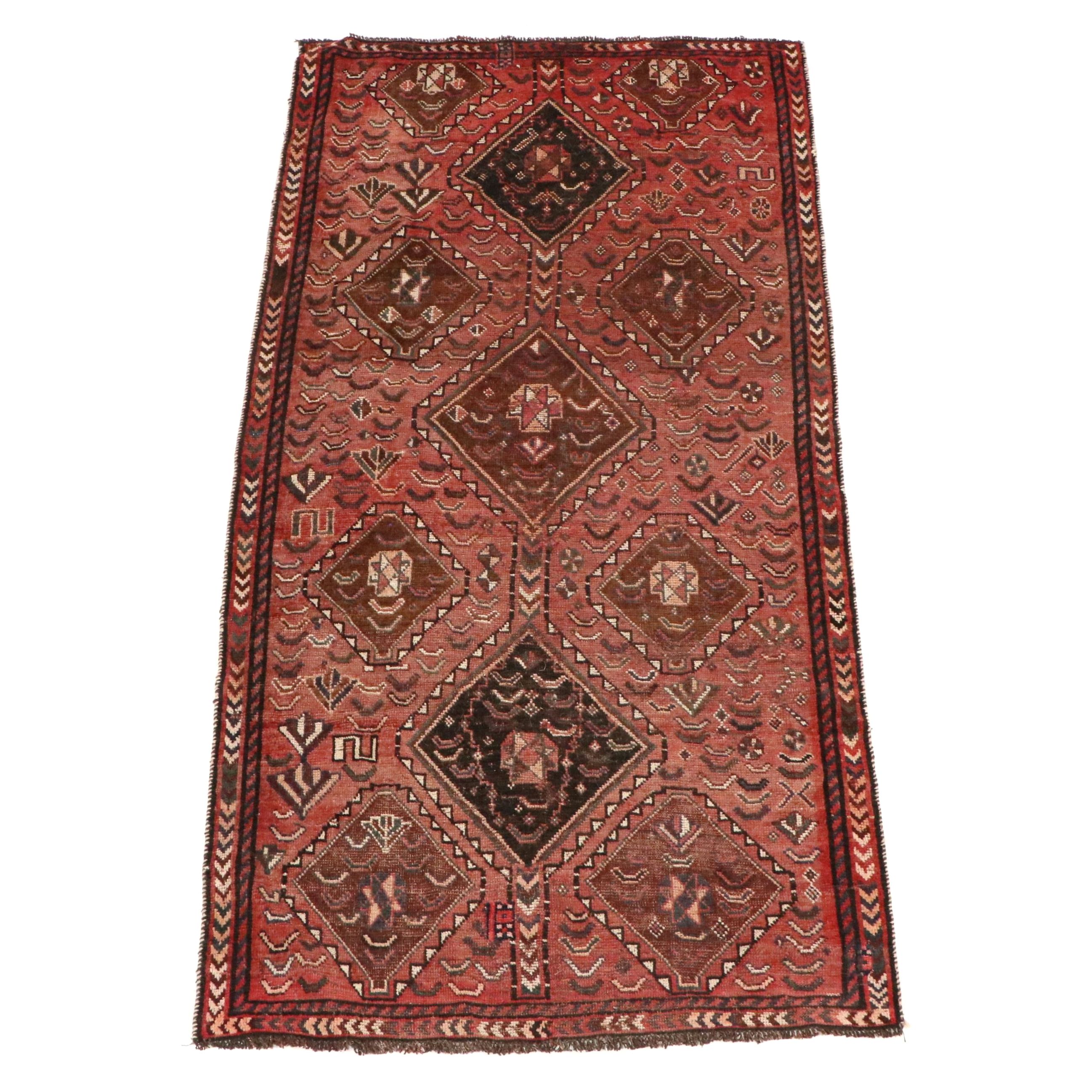 4'3 x 8'7 Hand-Knotted Persian Kurdish Area Rug