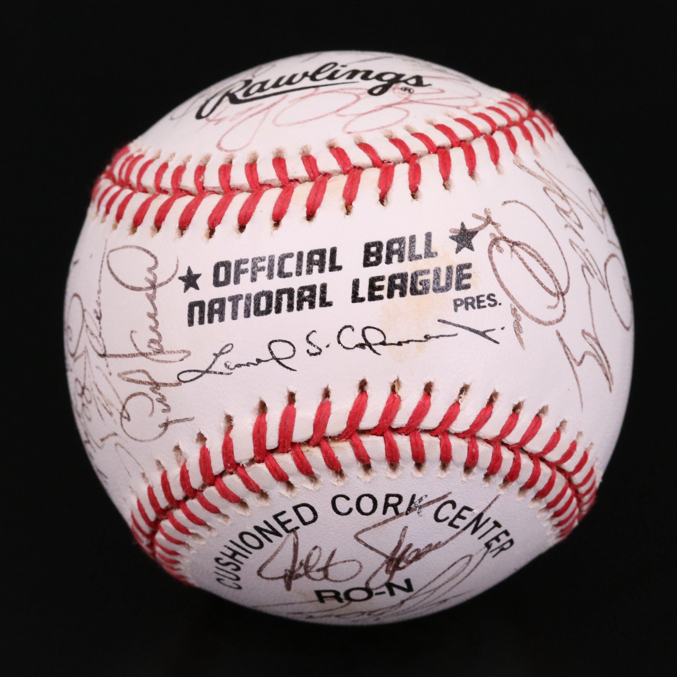 1998 Cincinnati Reds Team Signed Baseball with Barry Larkin and Jack McKeon