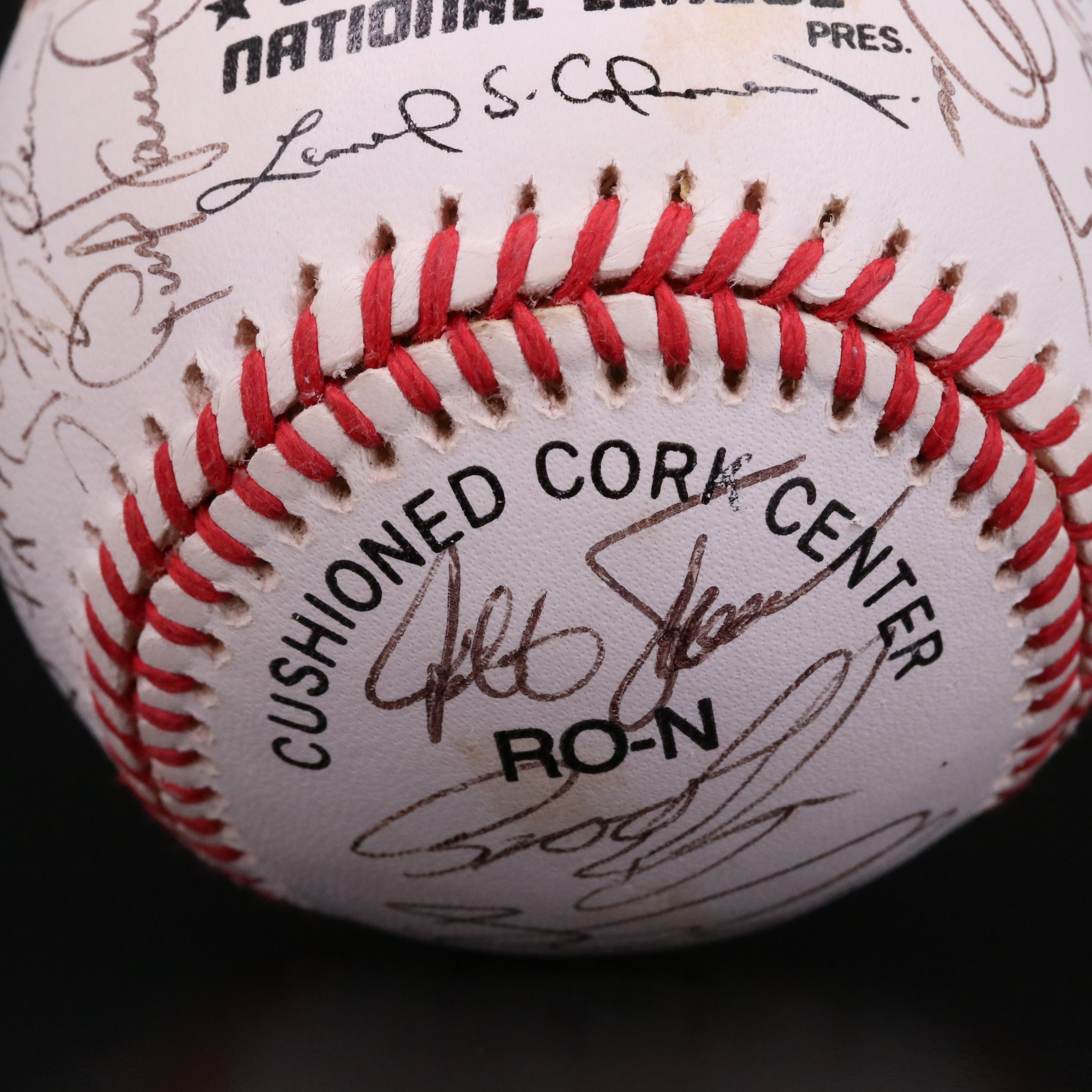 1998 Cincinnati Reds Team Signed Baseball with Barry Larkin and Jack McKeon
