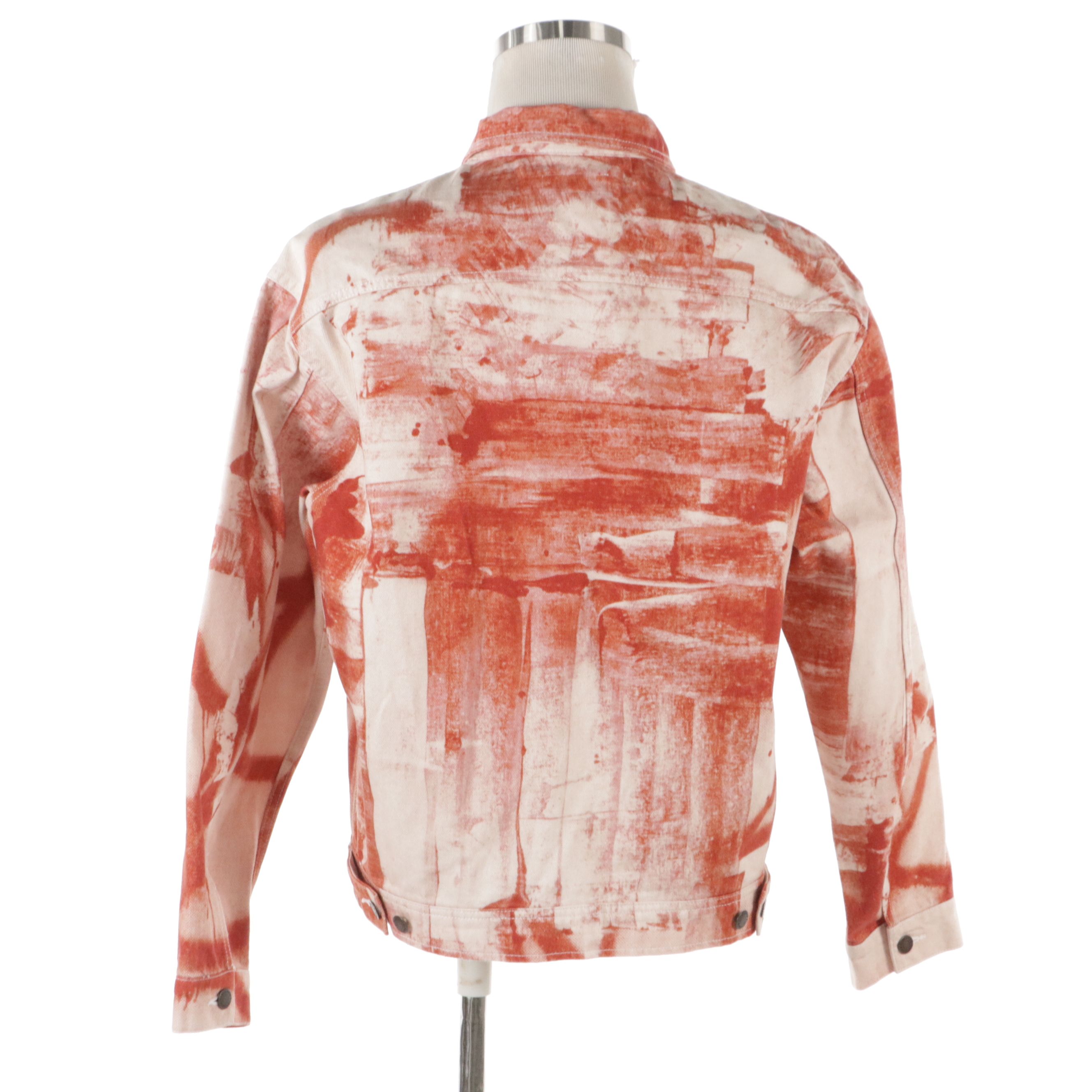 Men's Supreme x Christopher Wool Red & White Dyed Denim Work Jacket