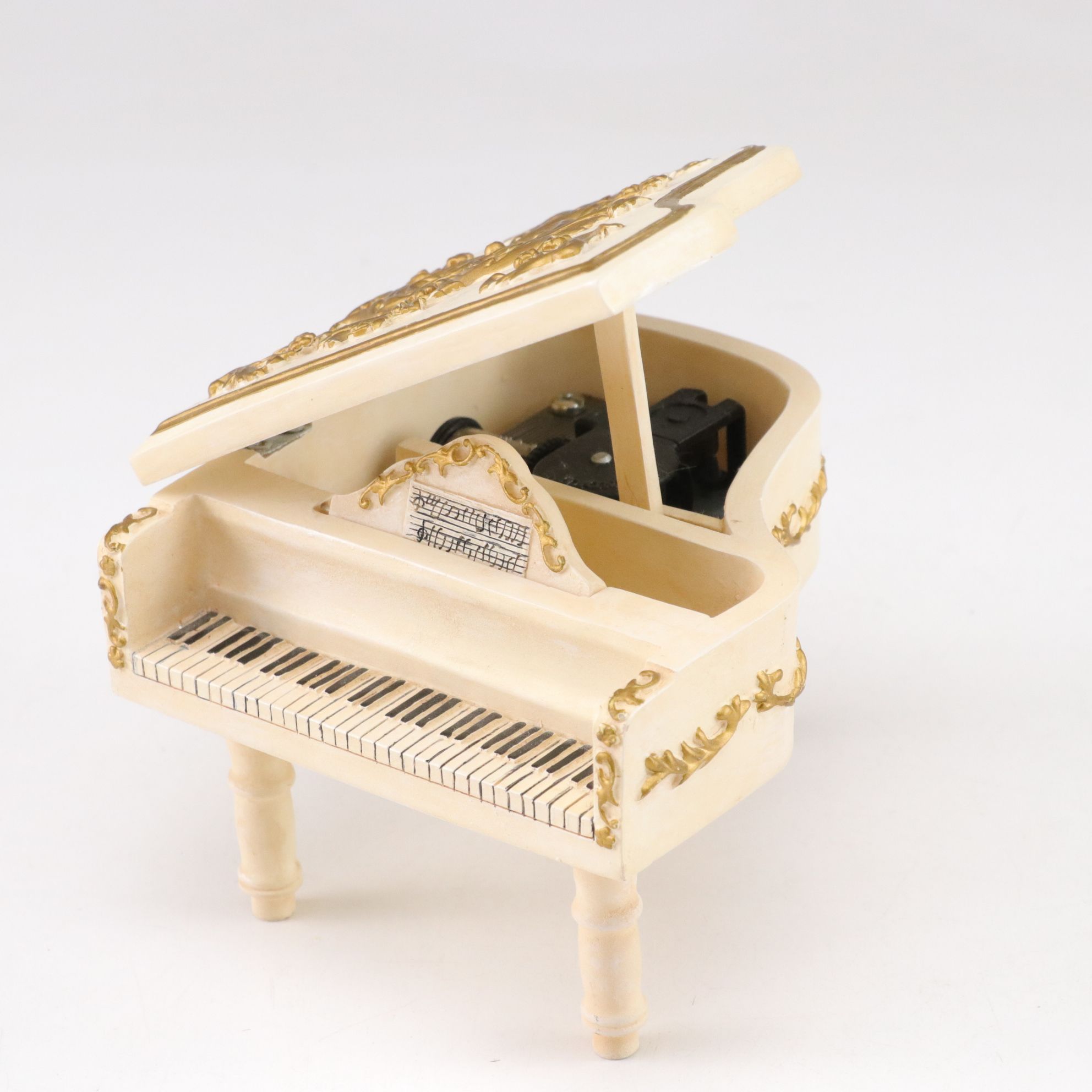 Grand Piano Music Boxes with Desk Clock and Pitch Pipe