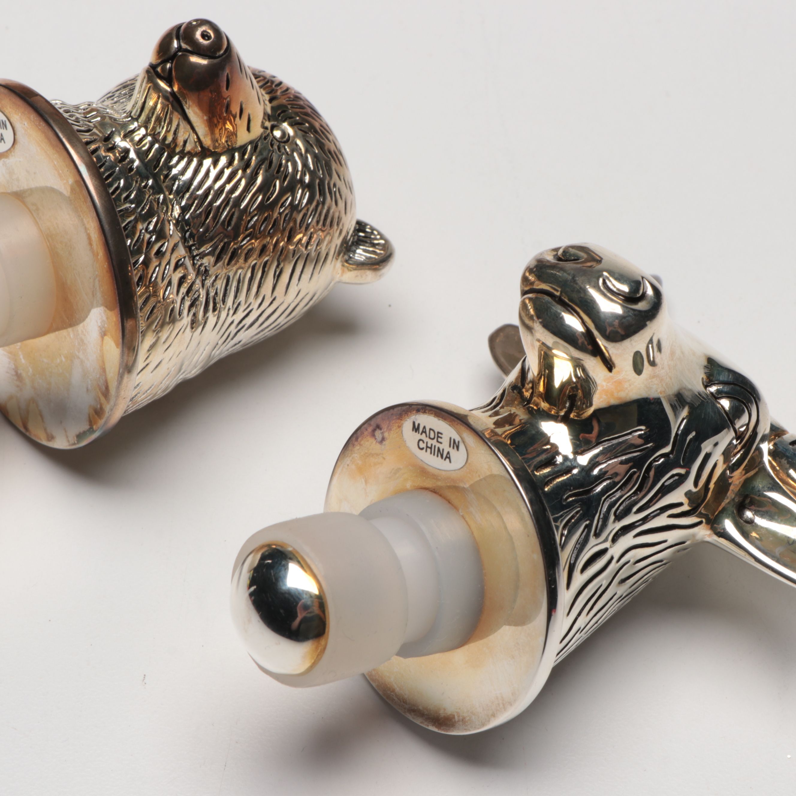 Enameled Brass Pear Dish with Magnifying Glass and Other Office Accessories