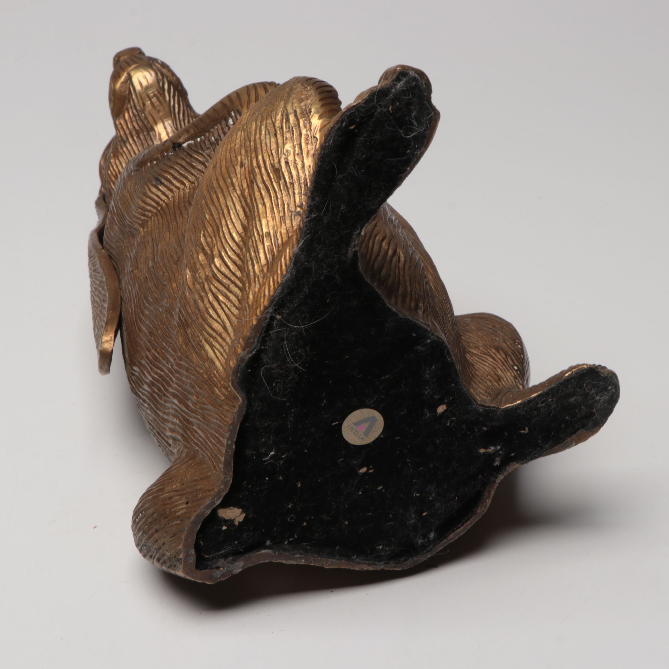 Enameled Brass Pear Dish with Magnifying Glass and Other Office Accessories